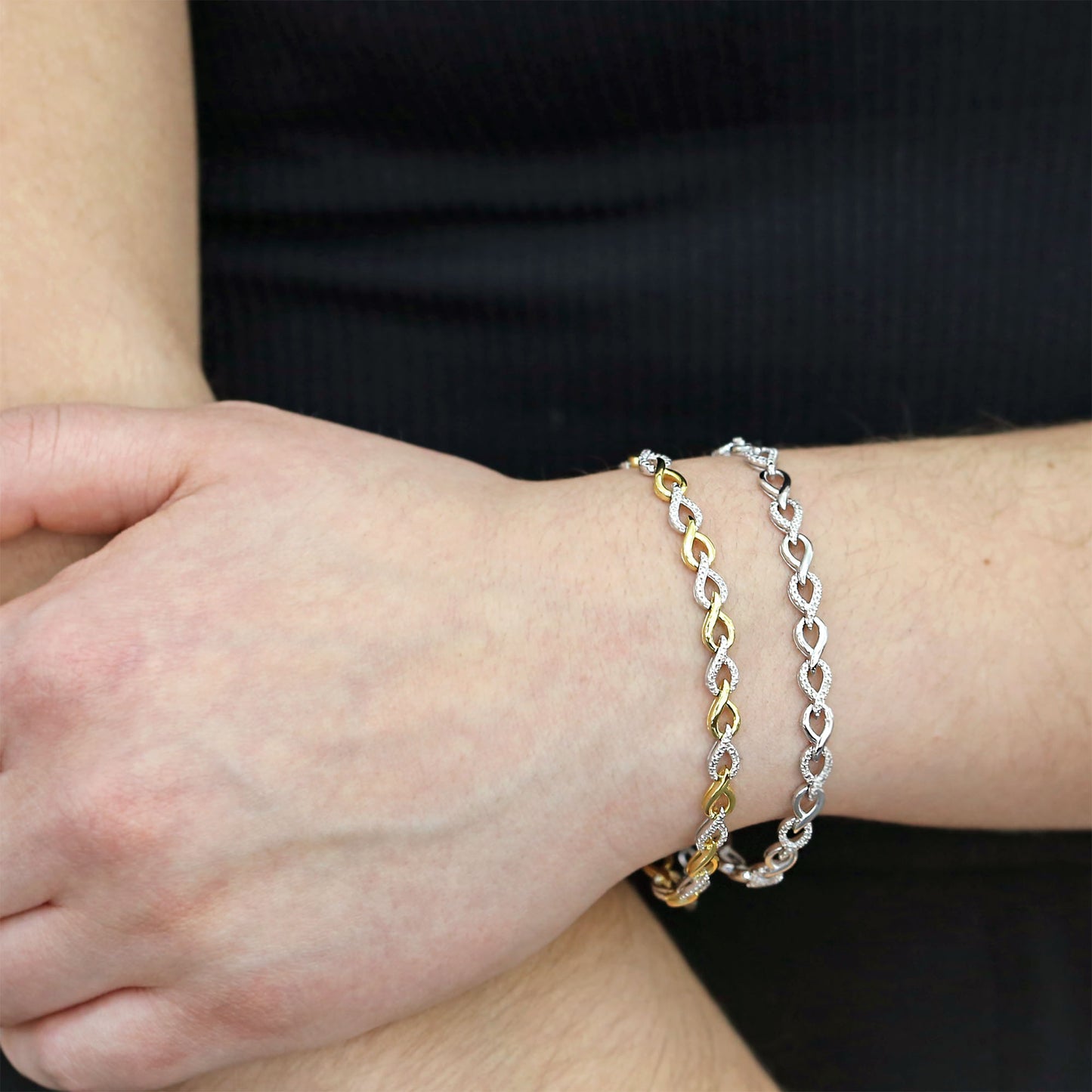 Silver Cascade Diamond Teardrop Bracelet