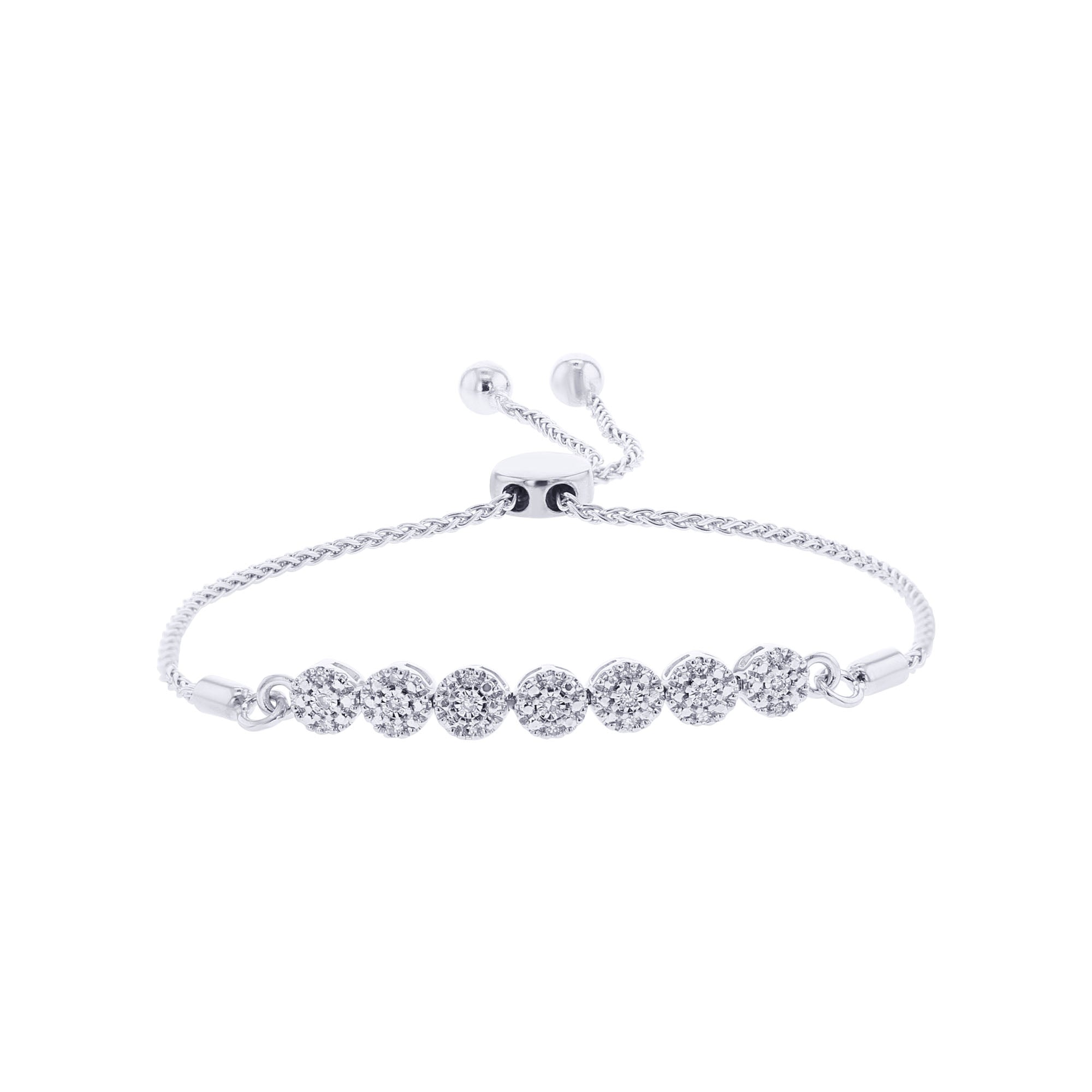 Heavenly Halo Silver Diamond Bracelet