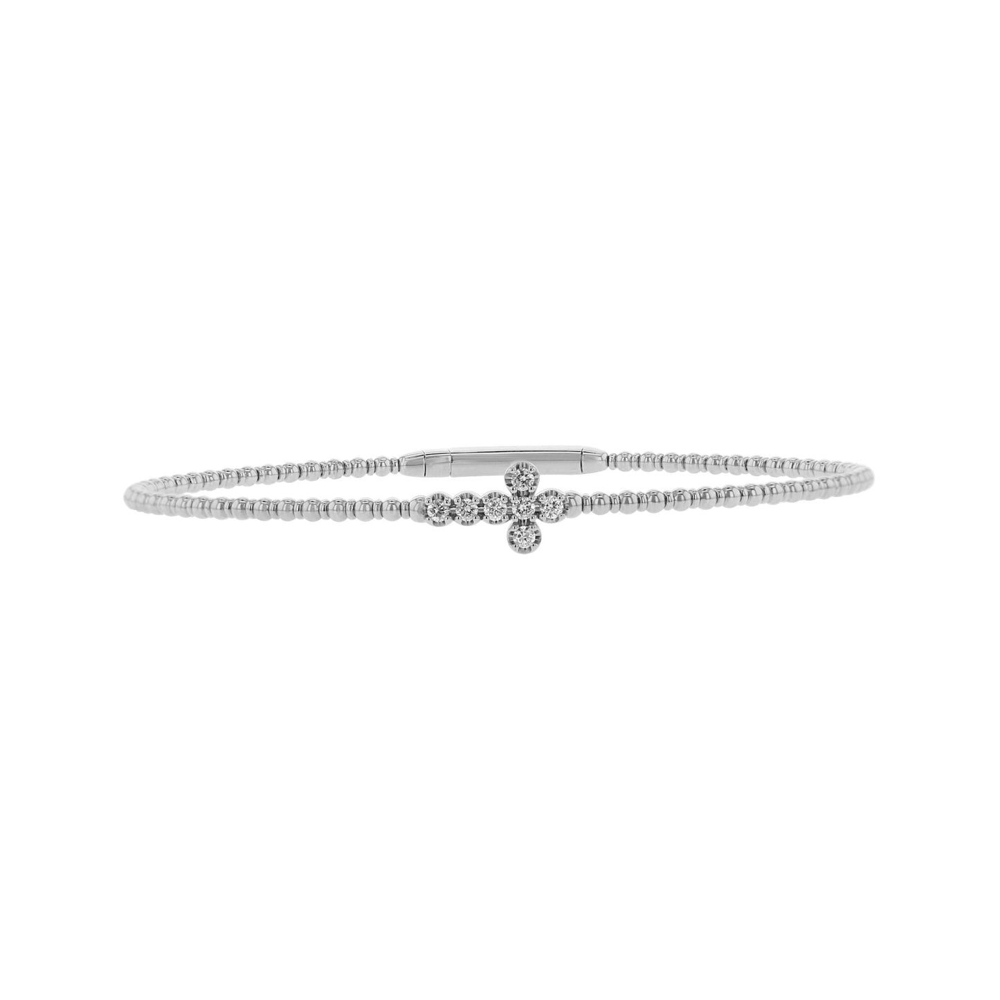 Side Cross Diamond Bangle Bracelet
