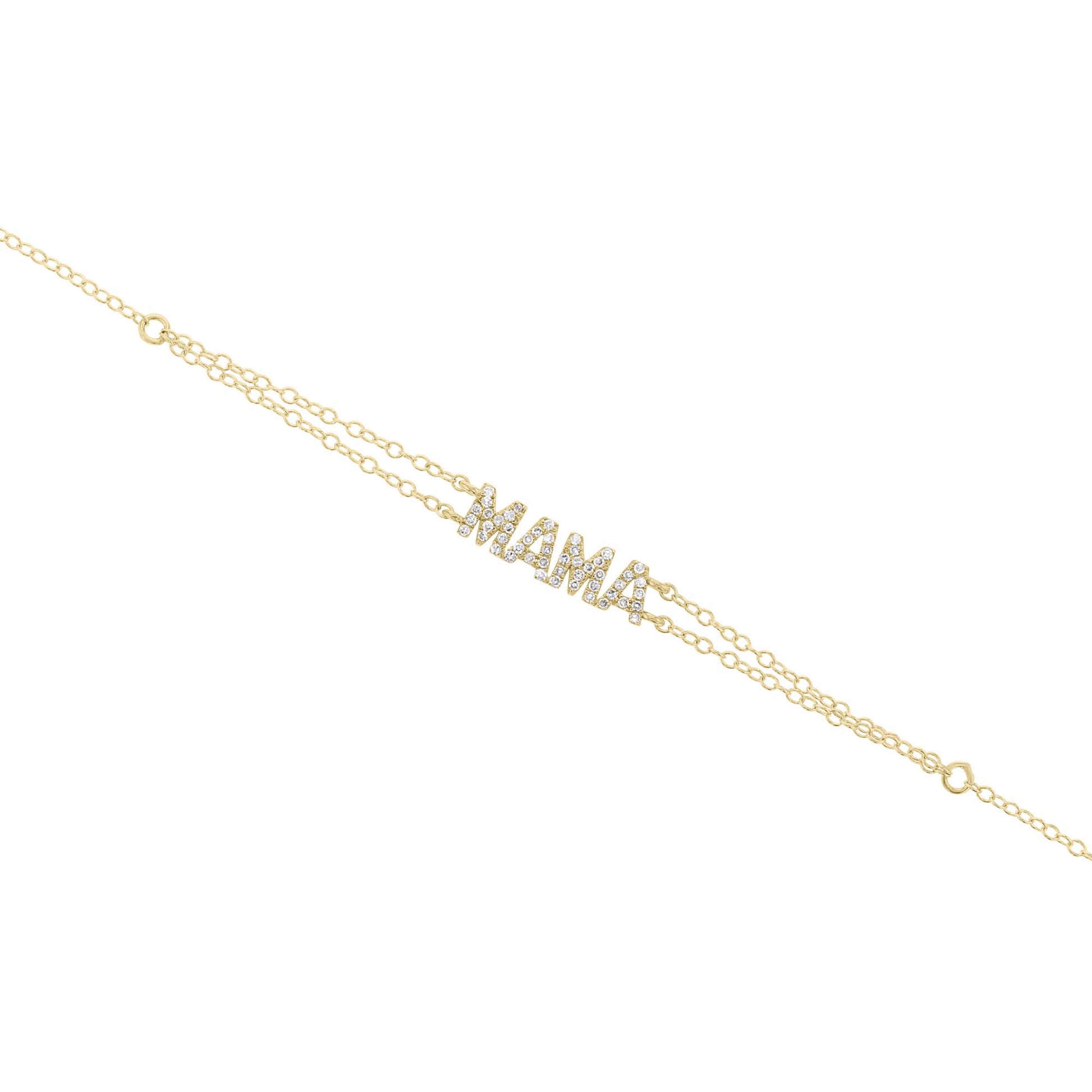Mama Block Letter Diamond Bracelet