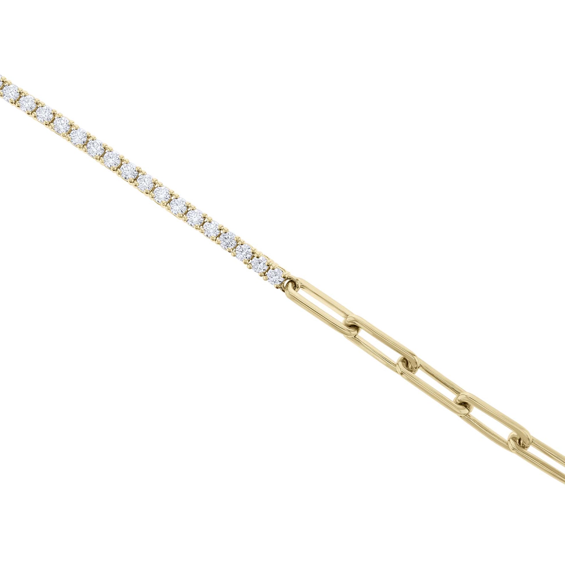 Duality Paper Clip Diamond Bracelet- 1 1/2ct