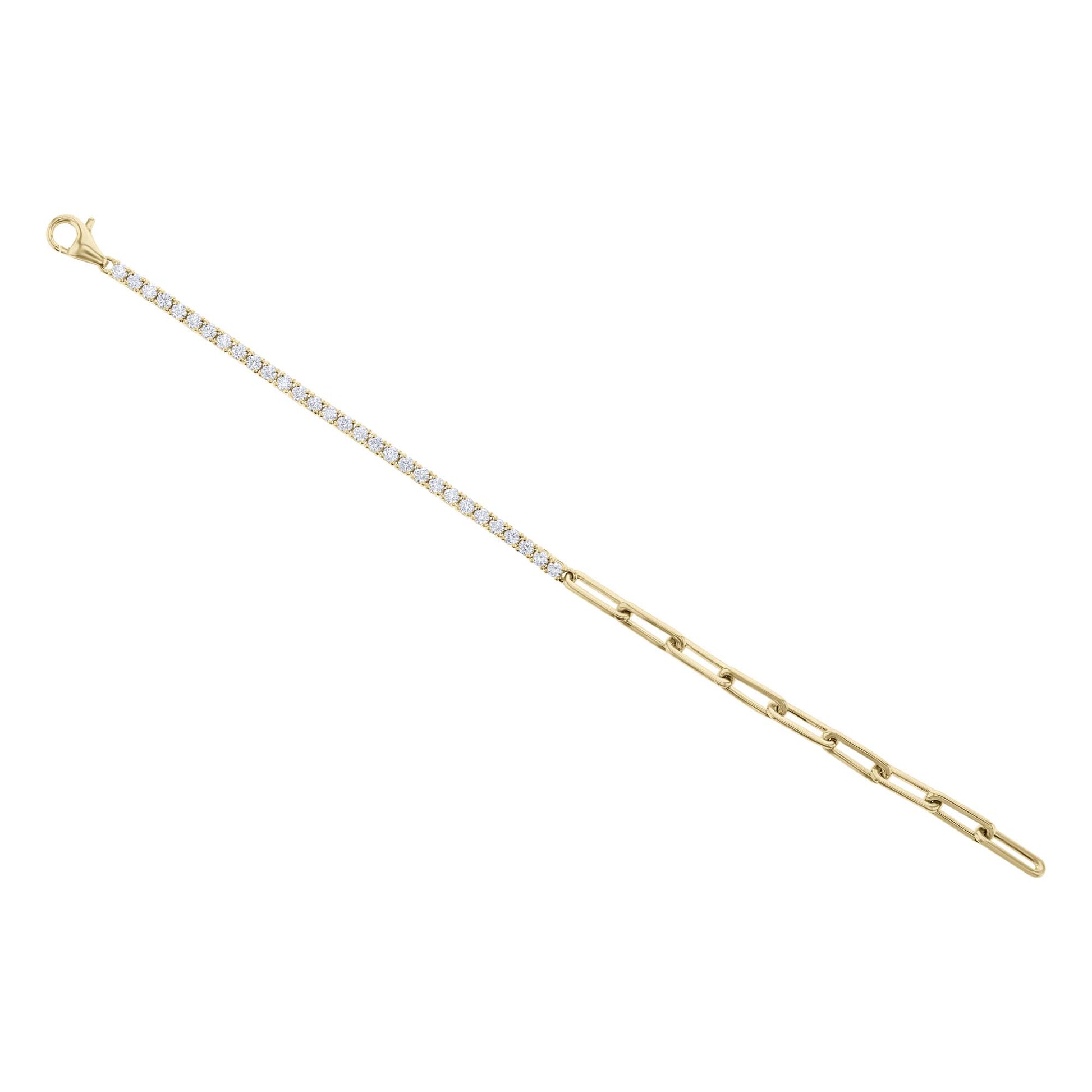 Duality Paper Clip Diamond Bracelet- 1 1/2ct