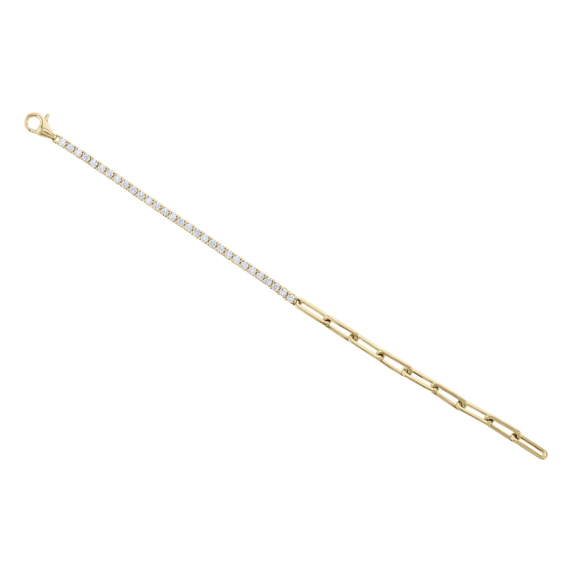 Duality Paper Clip Diamond Bracelet- 1 1/2ct