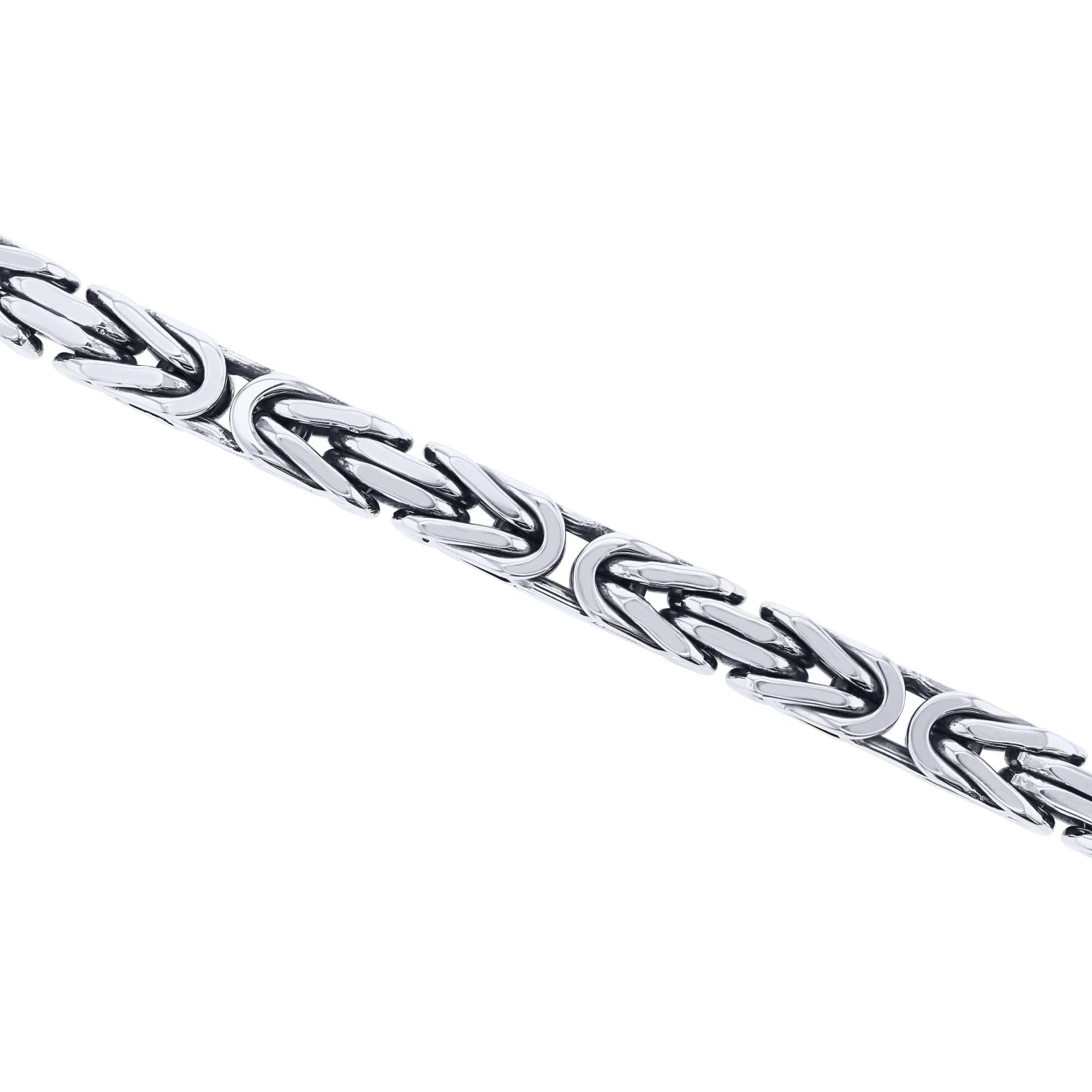 Silver Byzantine Chain Bracelet- 7.2MM