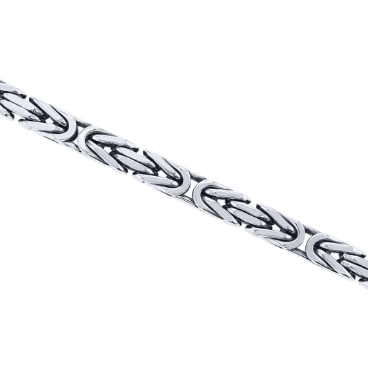 Silver Byzantine Chain Bracelet- 7.2MM