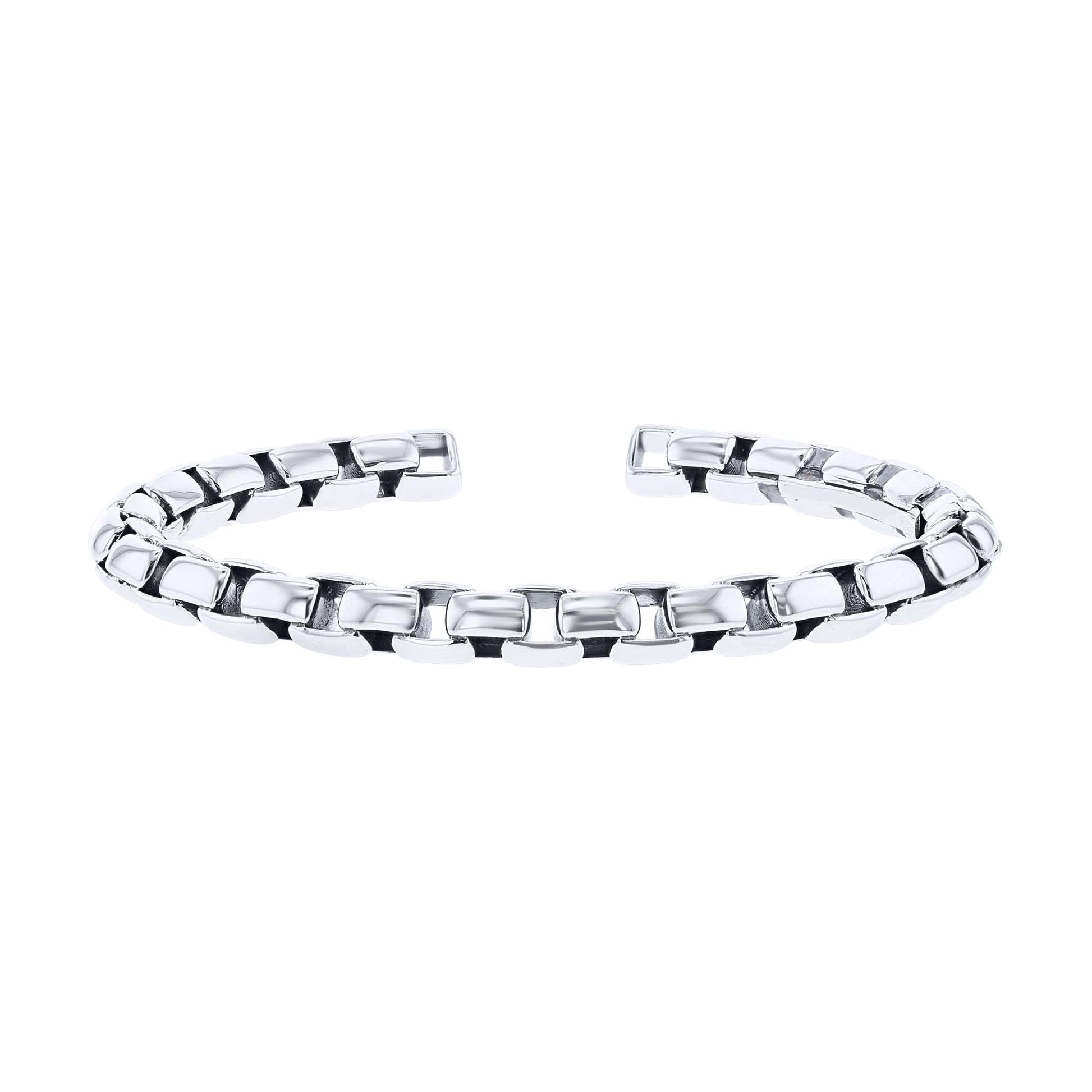 Silver Box Chain Cuff Bracelet