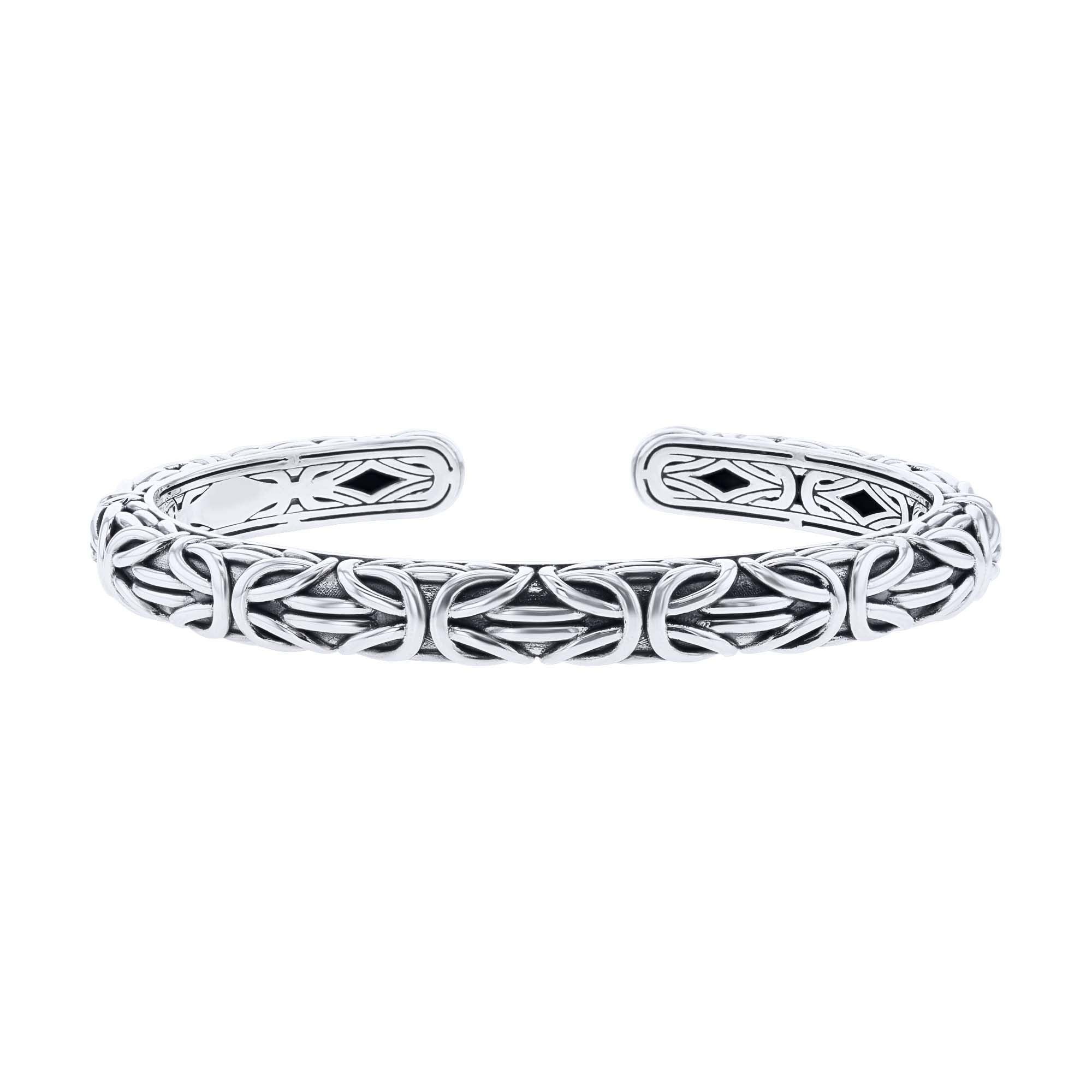 Silver Byzantine Chain Cuff Bracelet