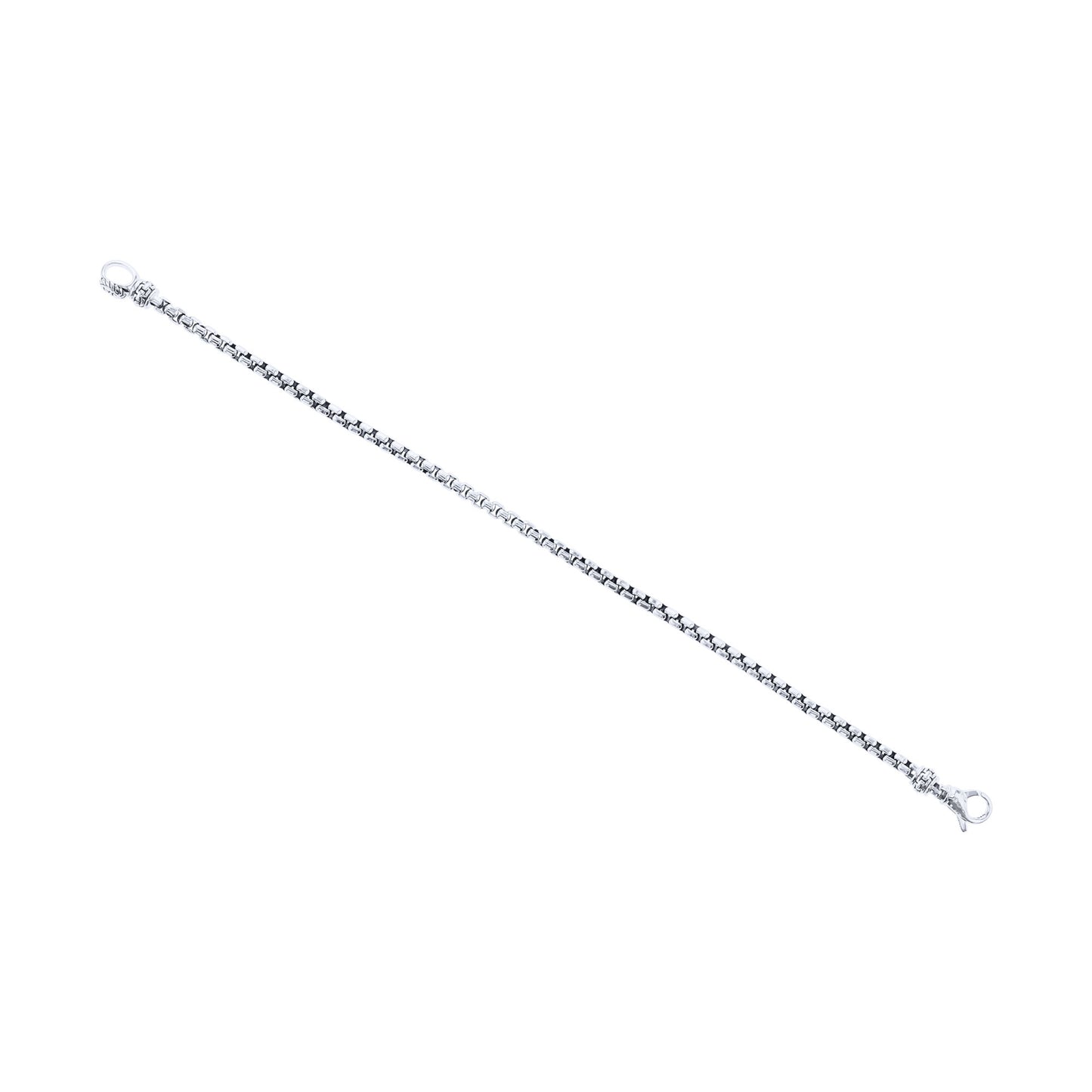 Silver Cactus Box Chain Bracelet 3.7MM