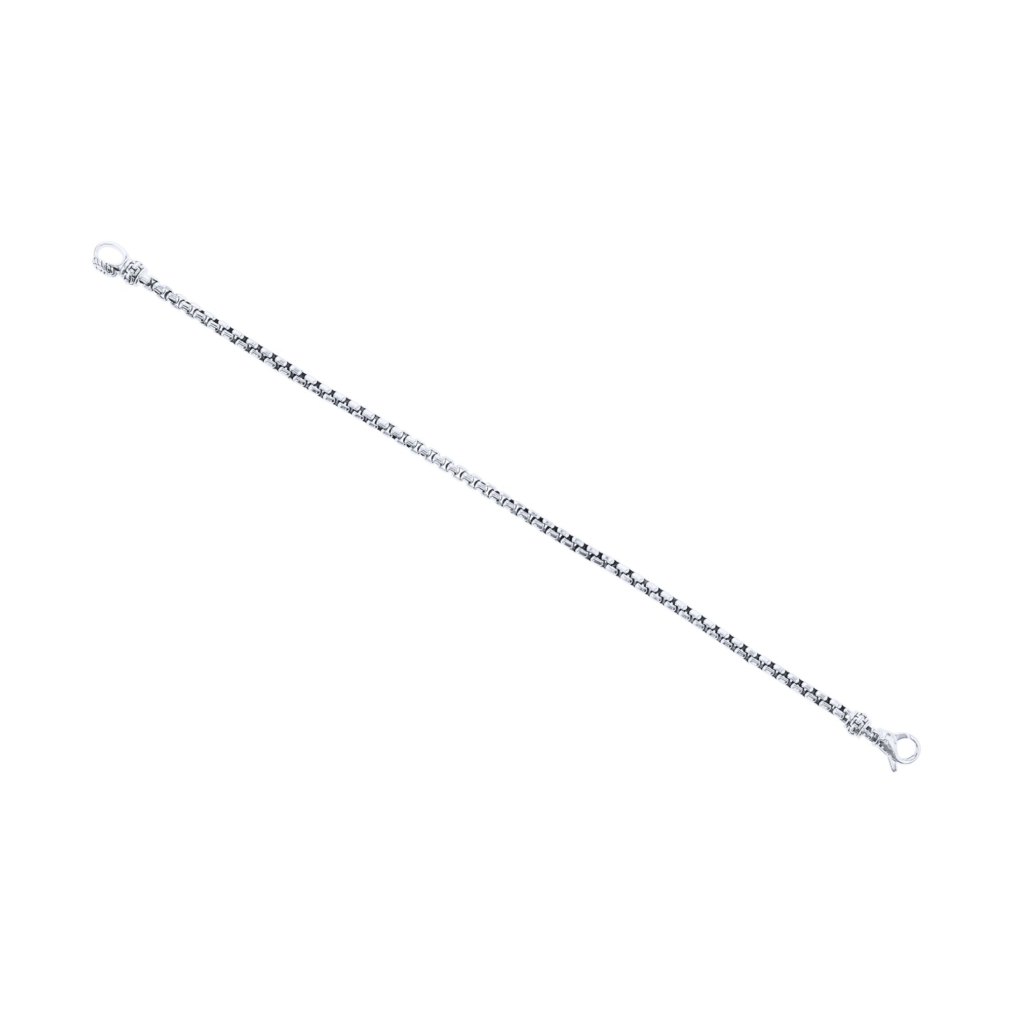 Silver Cactus Box Chain Bracelet 3.7MM