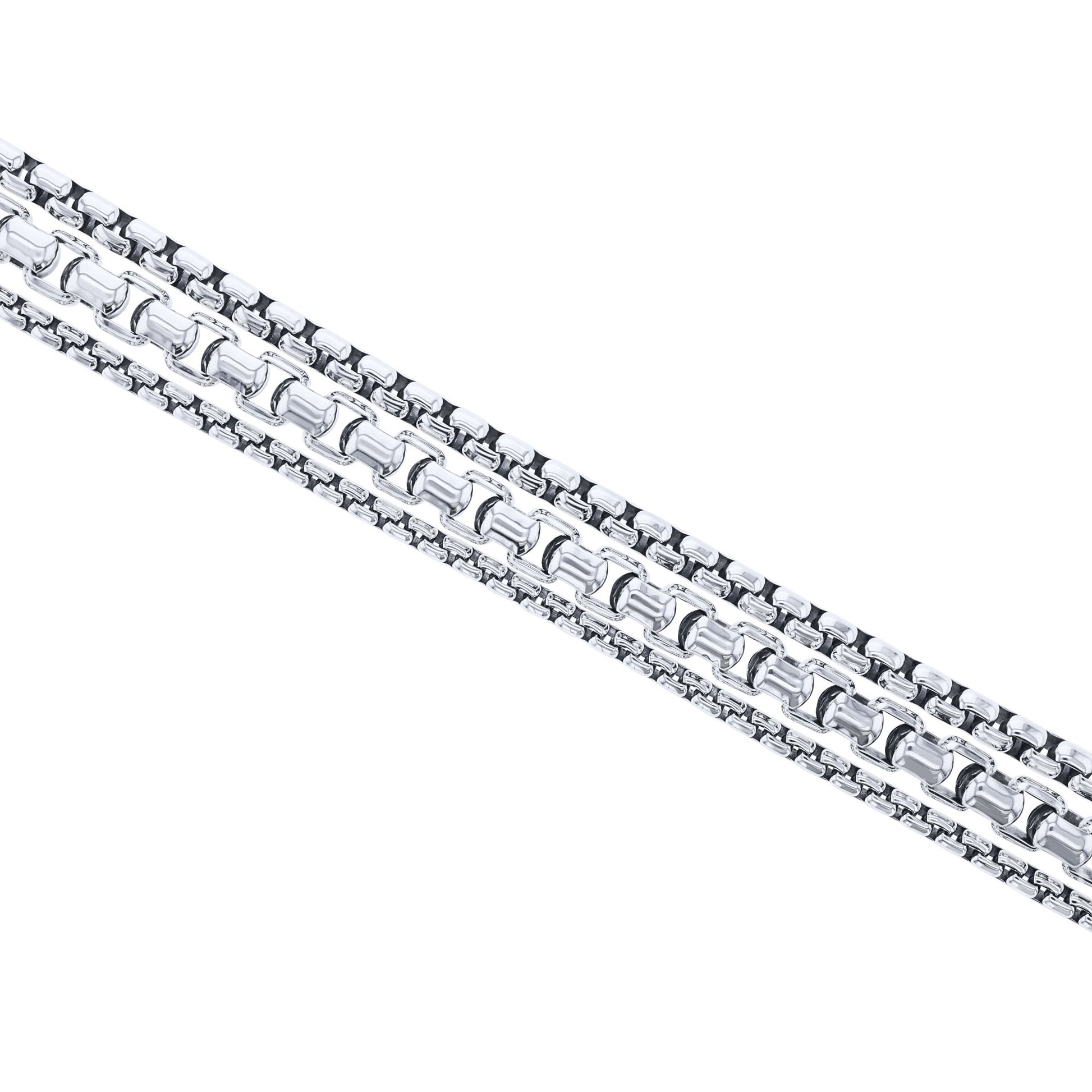 Silver Kerri Triple Box Chain Bracelet