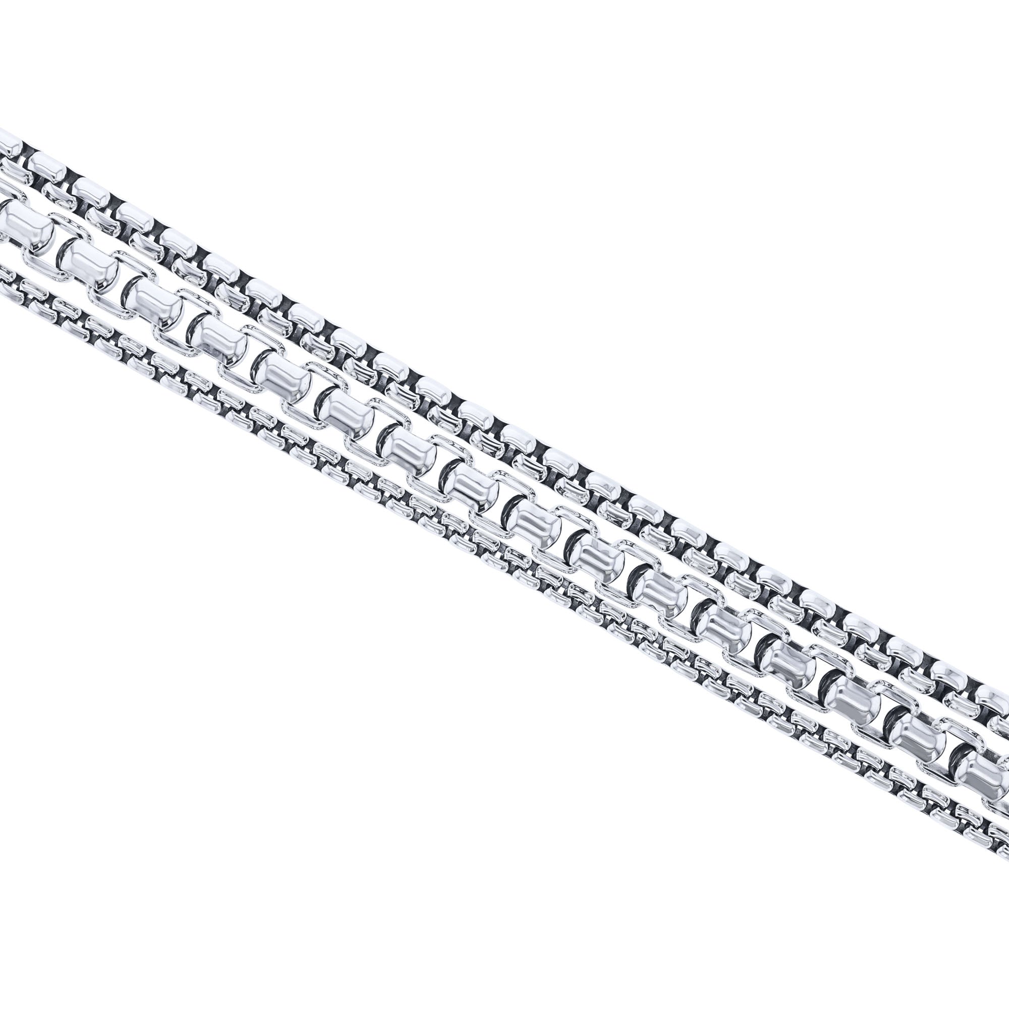 Silver Kerri Triple Box Chain Bracelet