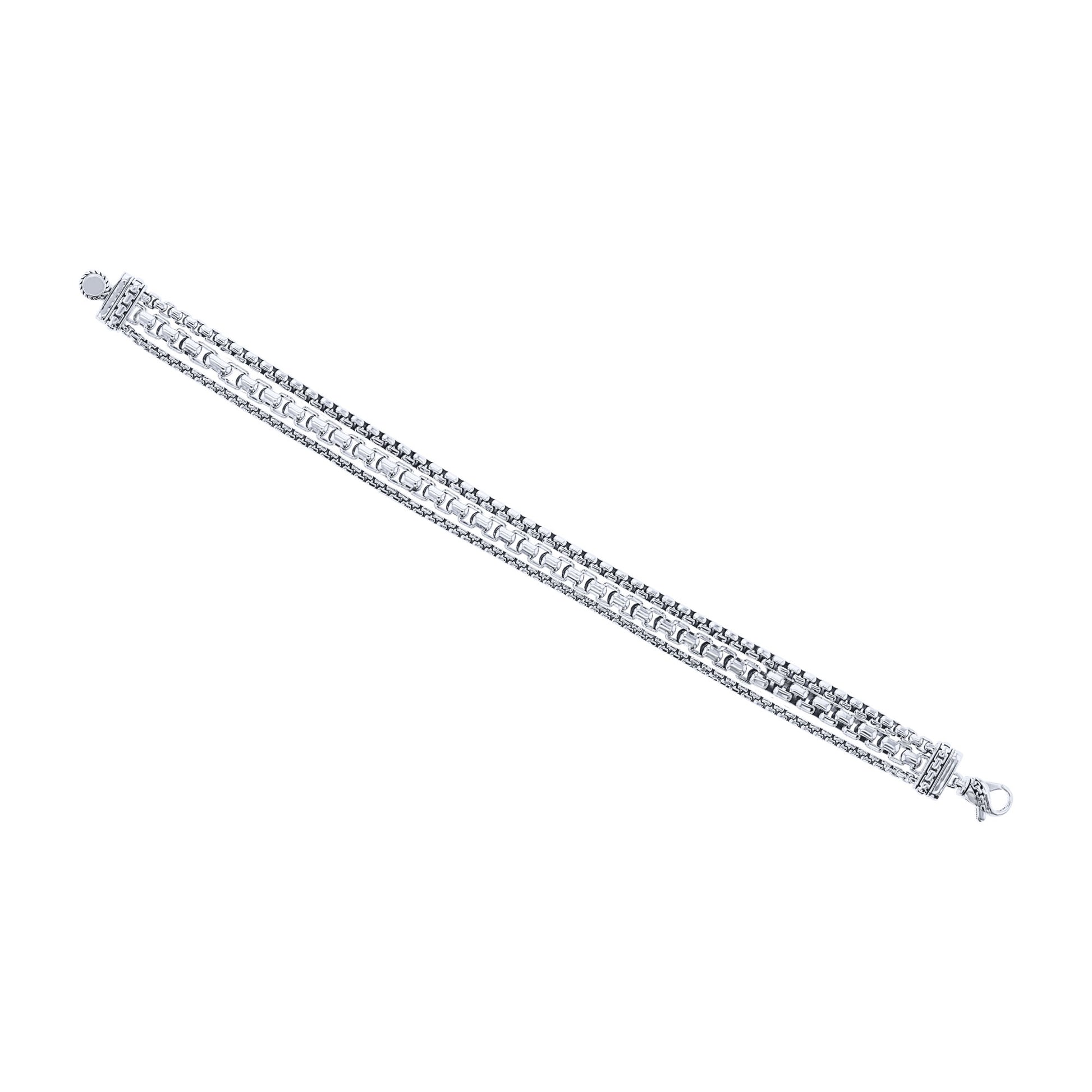 Silver Kerri Triple Box Chain Bracelet