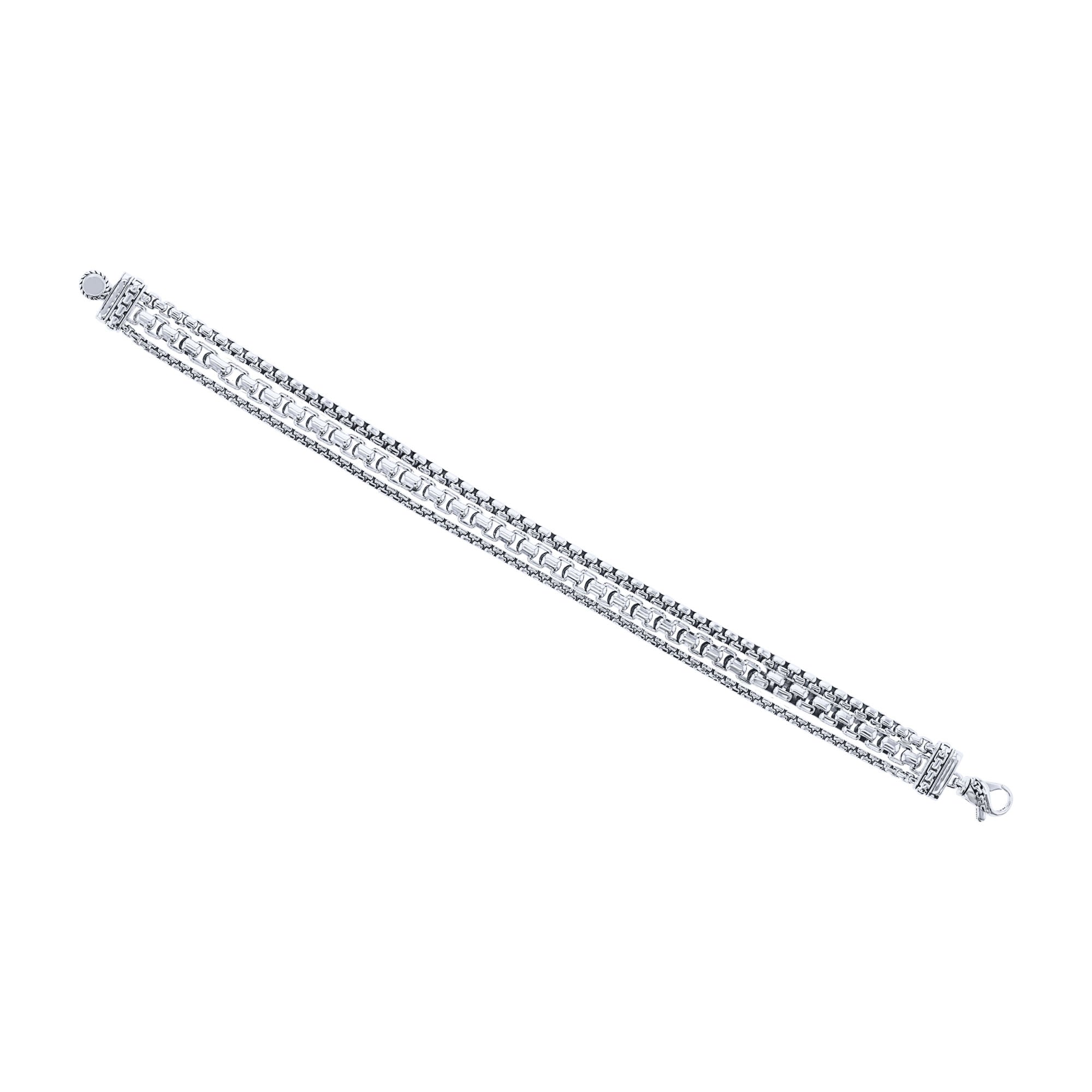 Silver Kerri Triple Box Chain Bracelet