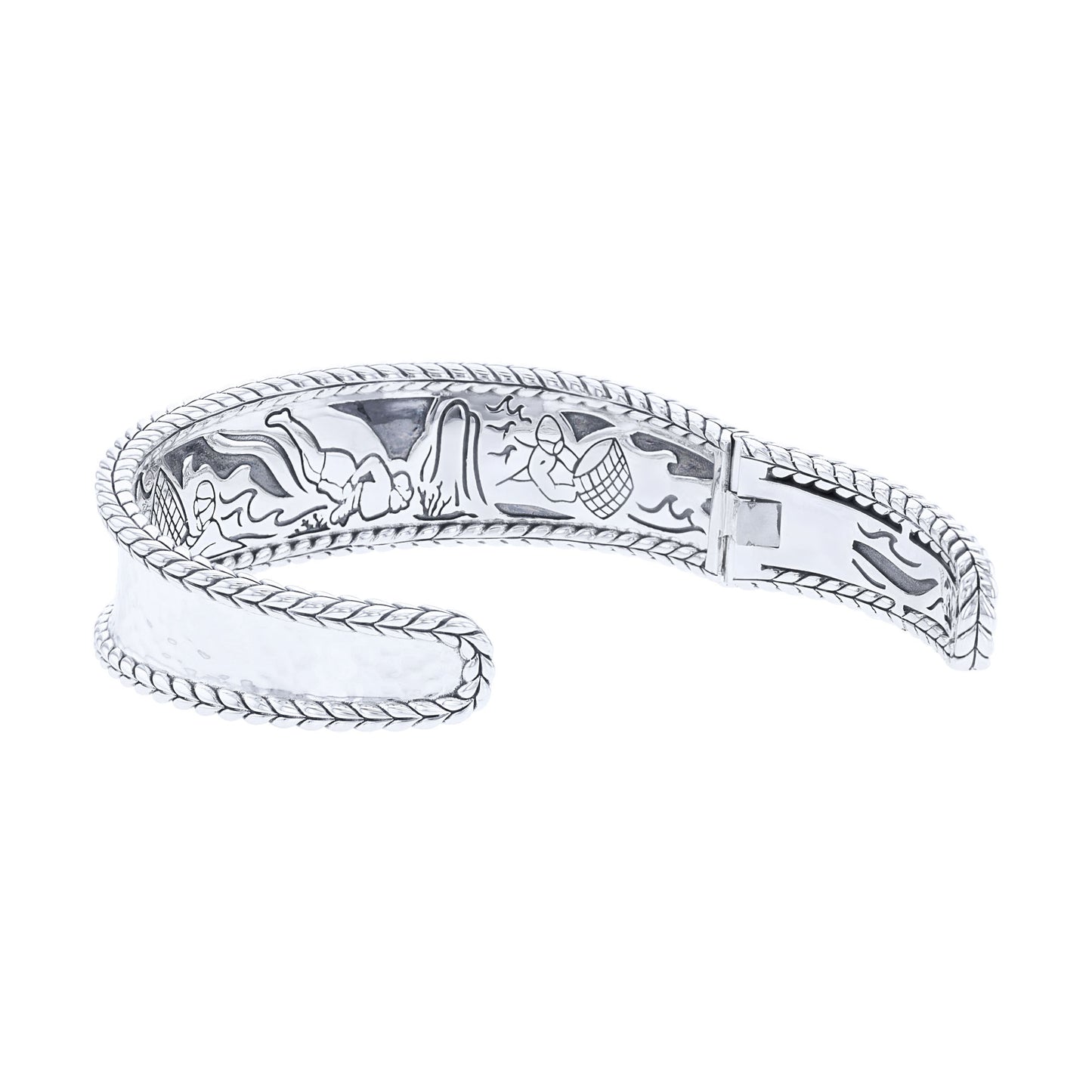 Silver Jane Hammered Cuff Bracelet