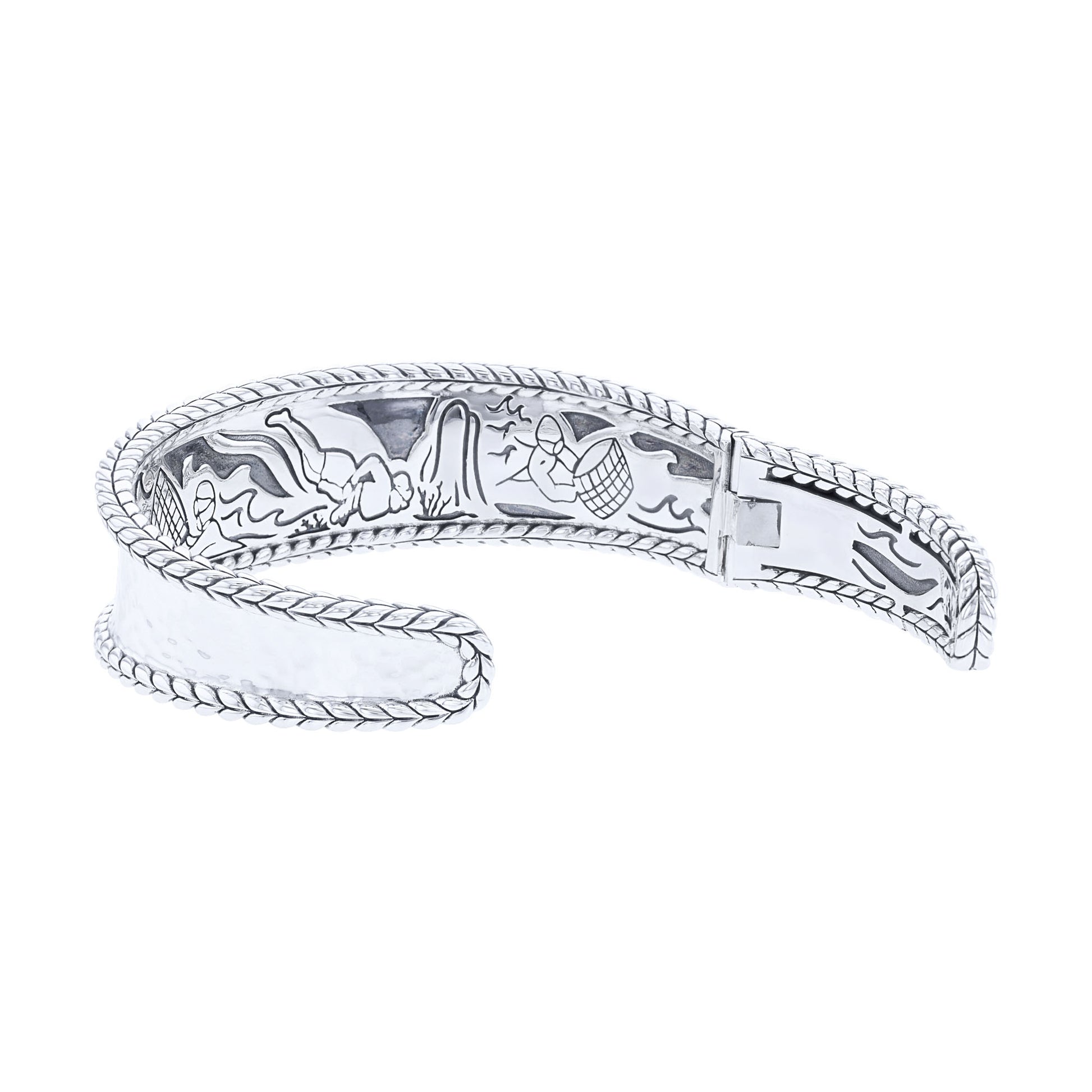 Silver Jane Hammered Cuff Bracelet