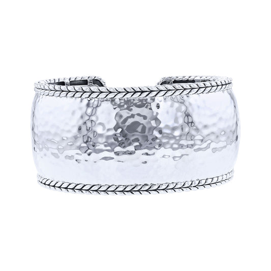 Silver Nyla Wide Cuff Bracelet