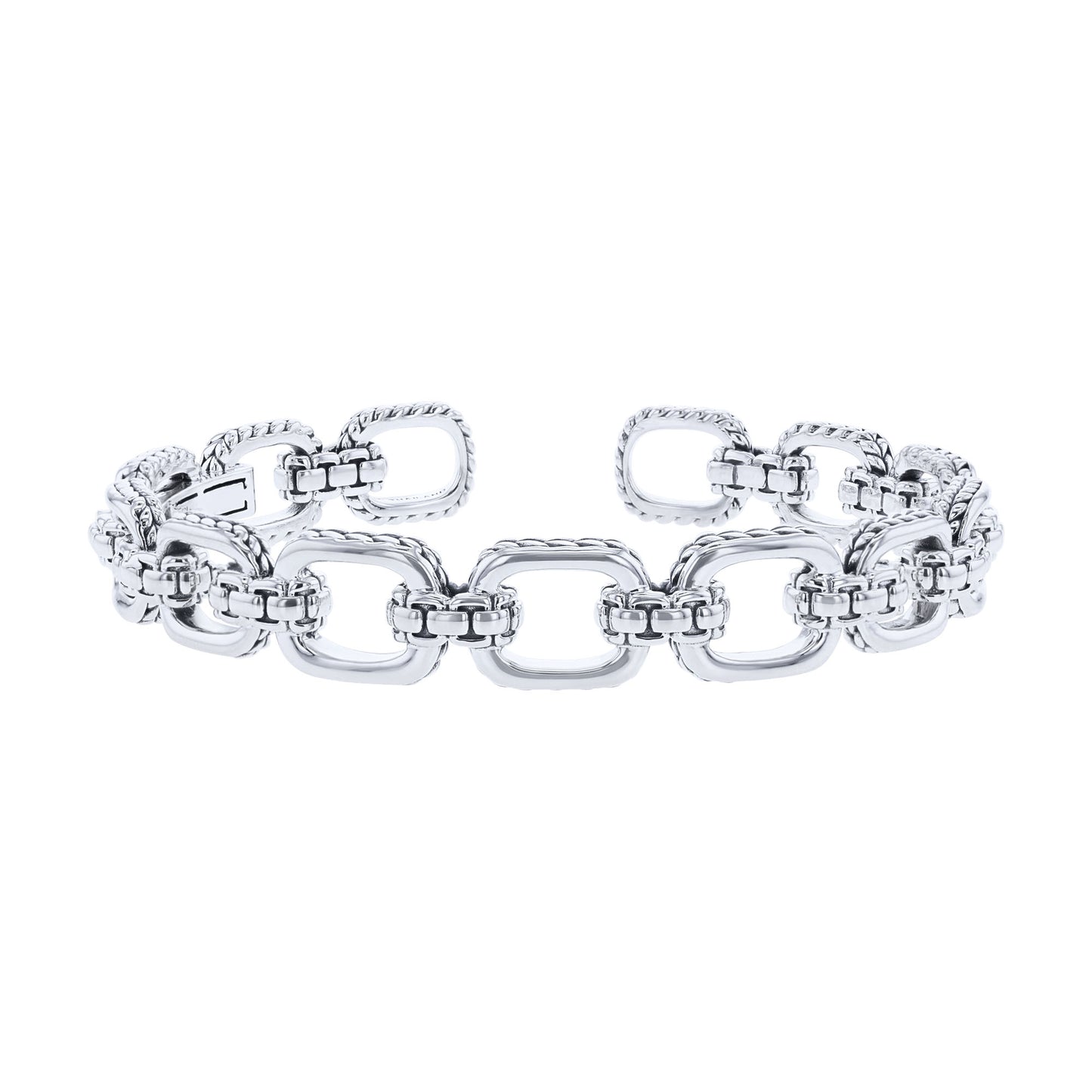 Silver Jacy Chain Link Cuff Bracelet