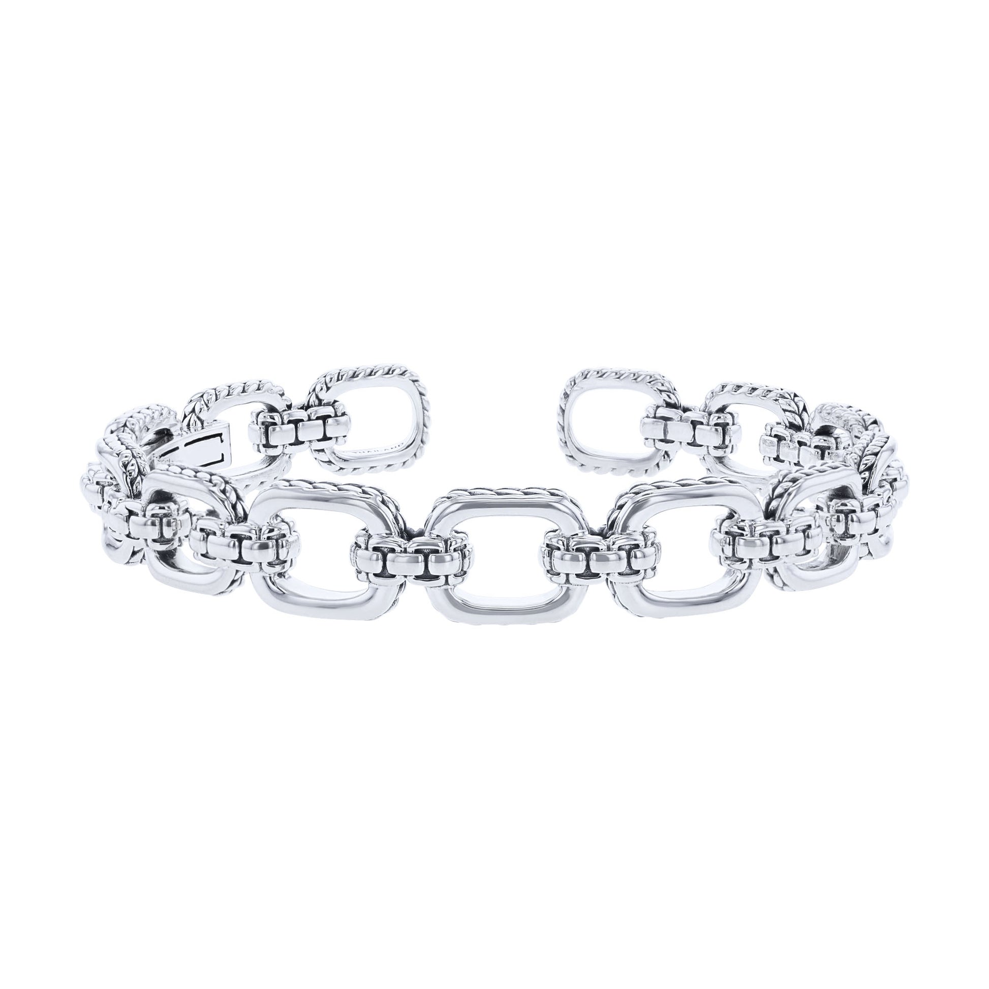 Silver Jacy Chain Link Cuff Bracelet