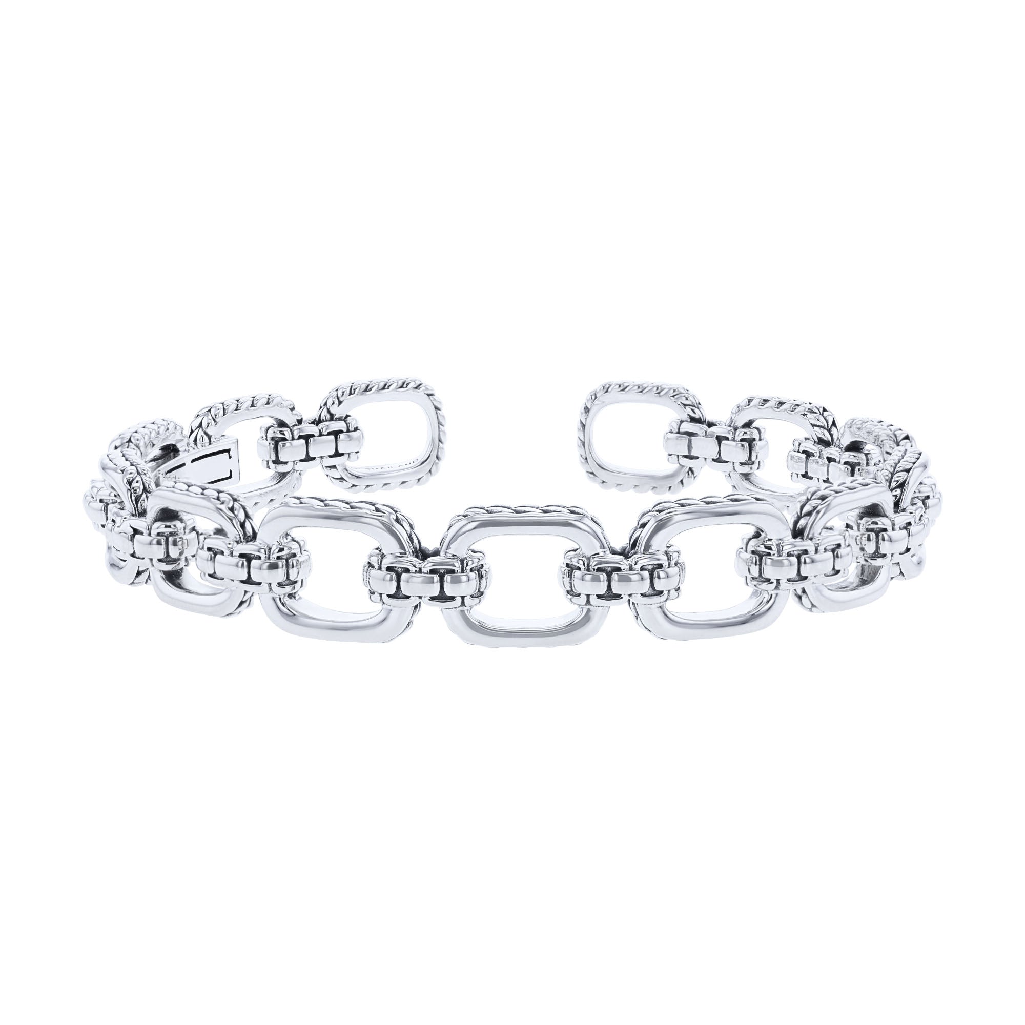 Silver Jacy Chain Link Cuff Bracelet