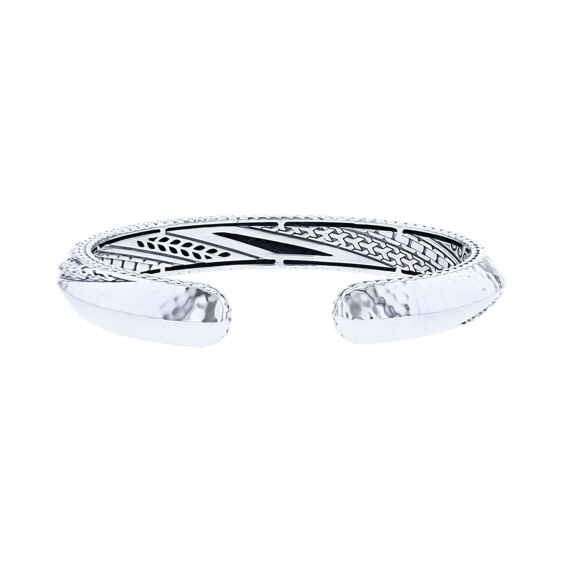 Silver Wolfe Black Spinel Cuff Bracelet