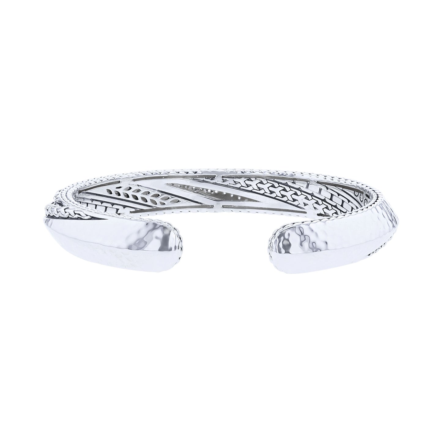 Silver Wolfe White Topaz Cuff Bracelet