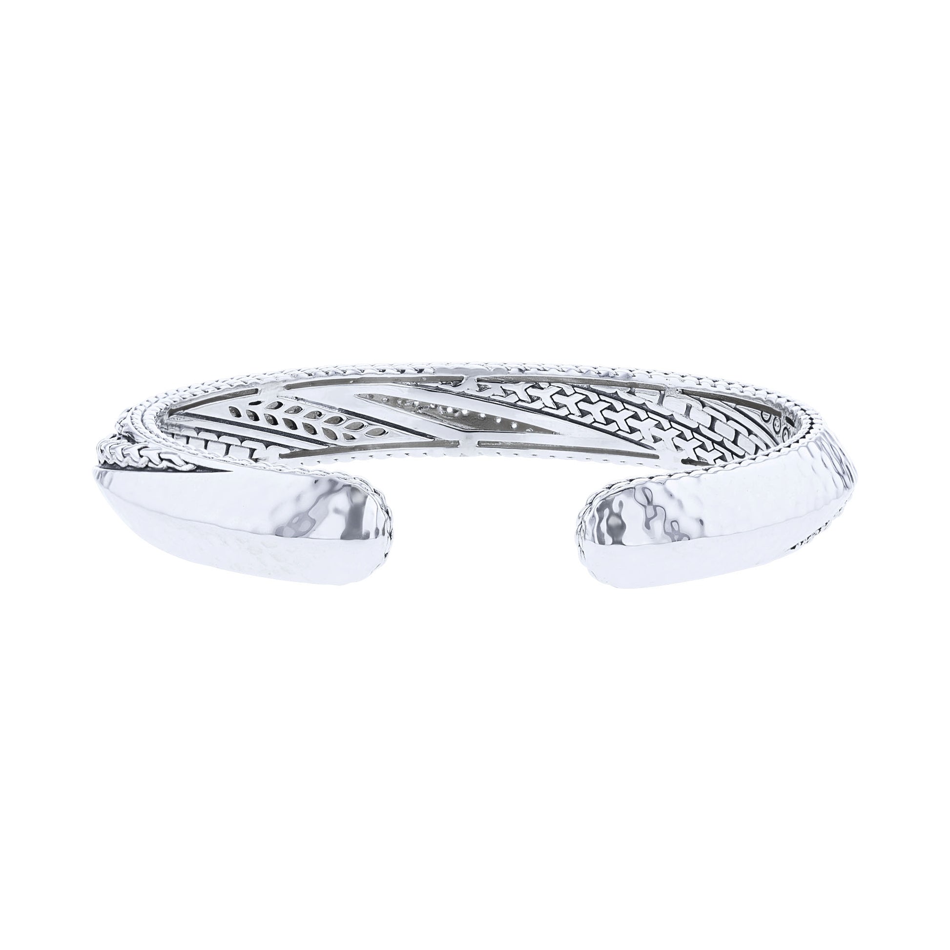 Silver Wolfe White Topaz Cuff Bracelet