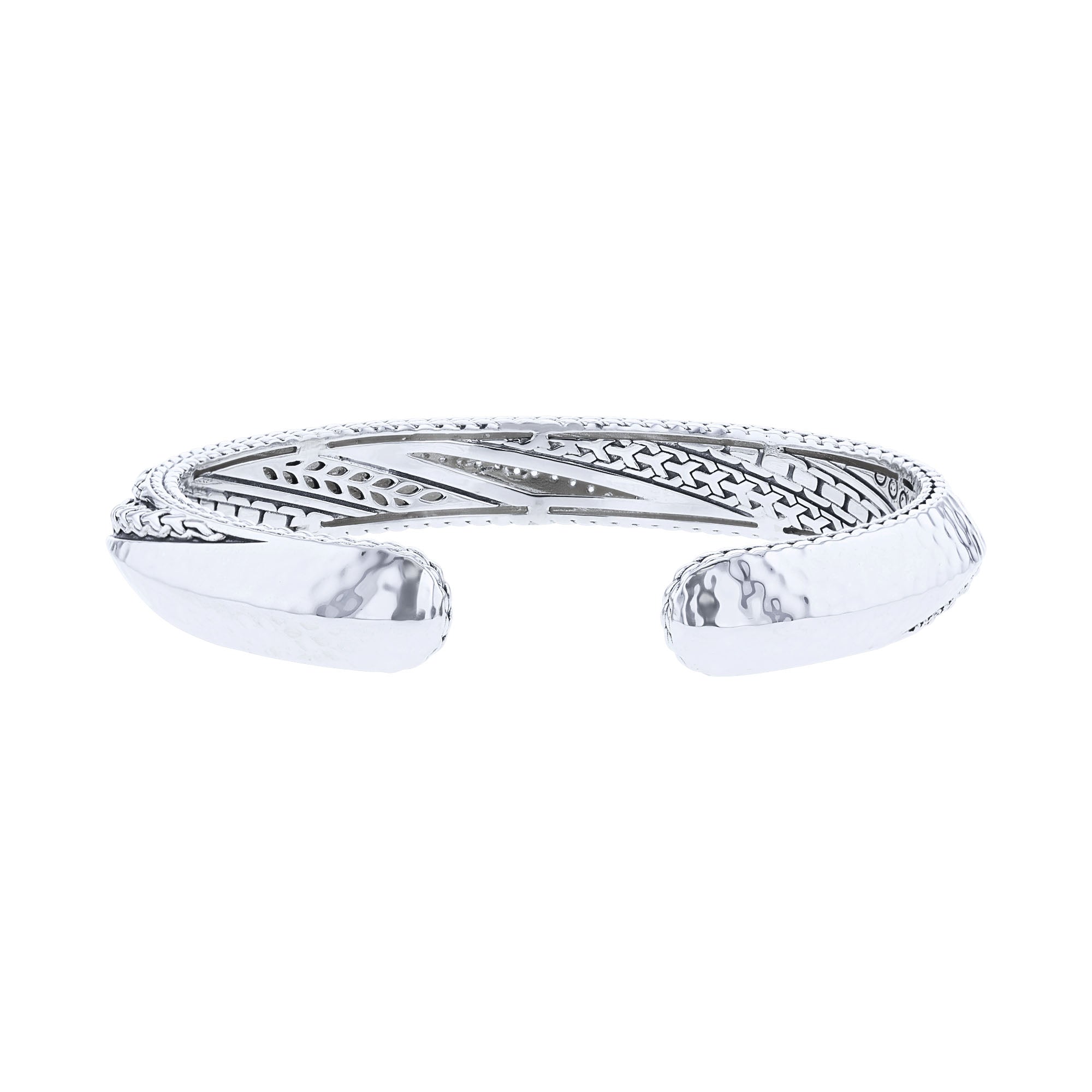 Silver Wolfe White Topaz Cuff Bracelet