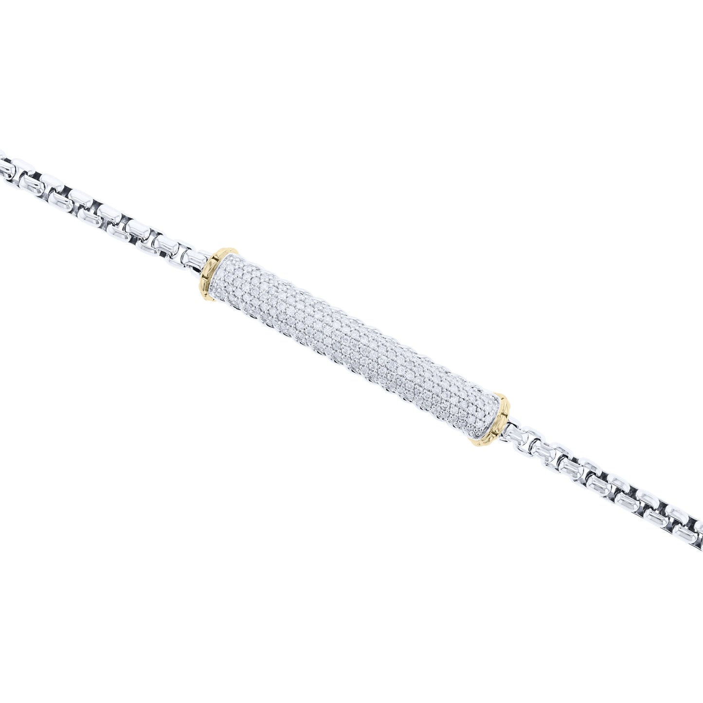 Musa Silver & Gold Pave Bar Diamond Bracelet