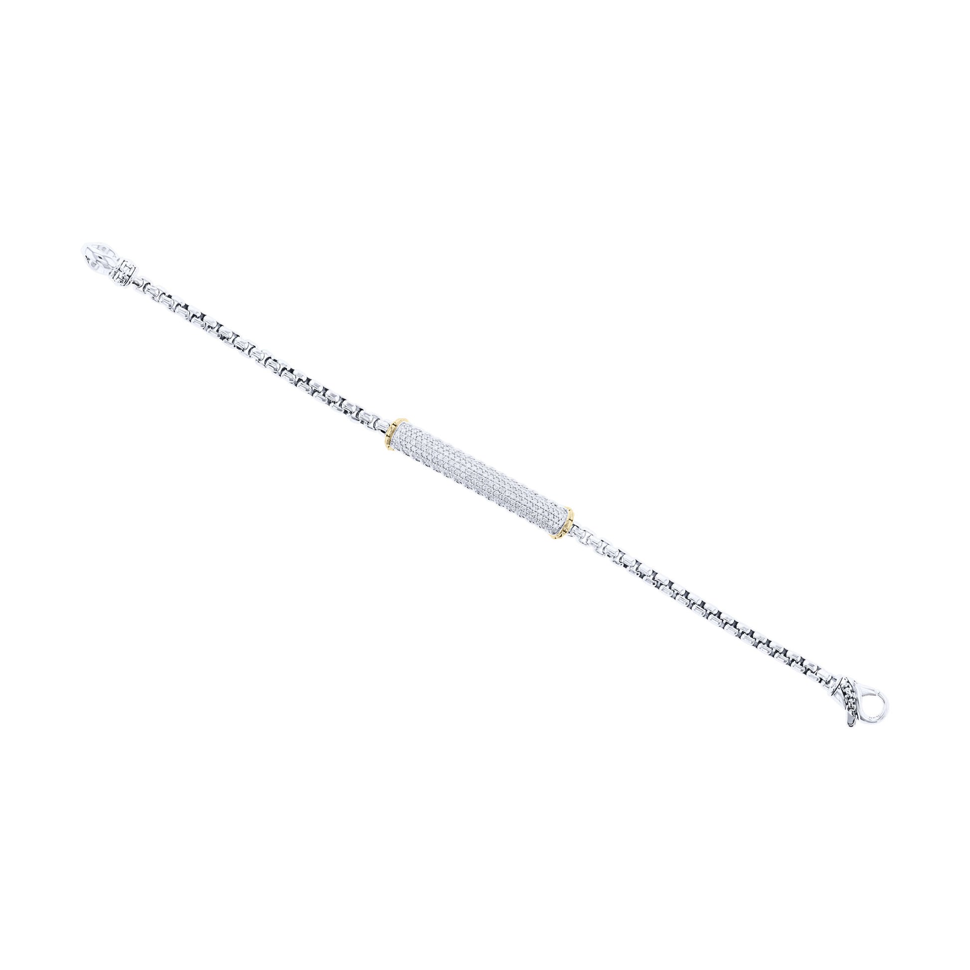 Musa Silver & Gold Pave Bar Diamond Bracelet