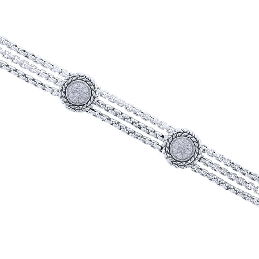 Silver Kenna Pave Diamond Station Bracelet