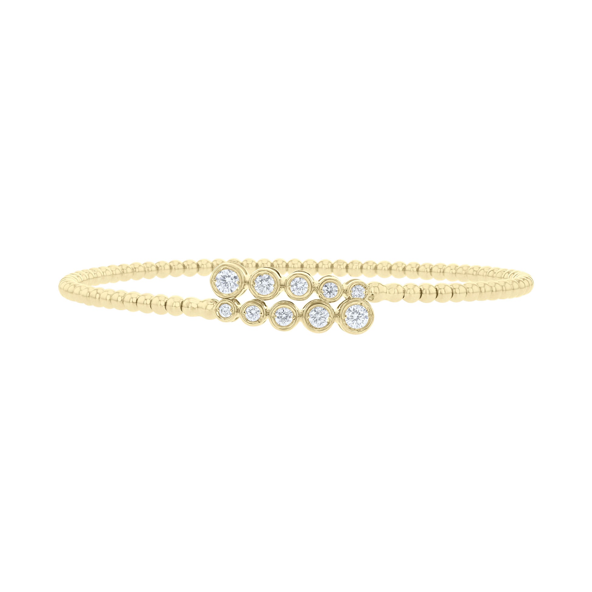 Bypass Bezel Diamond Bangle Bracelet