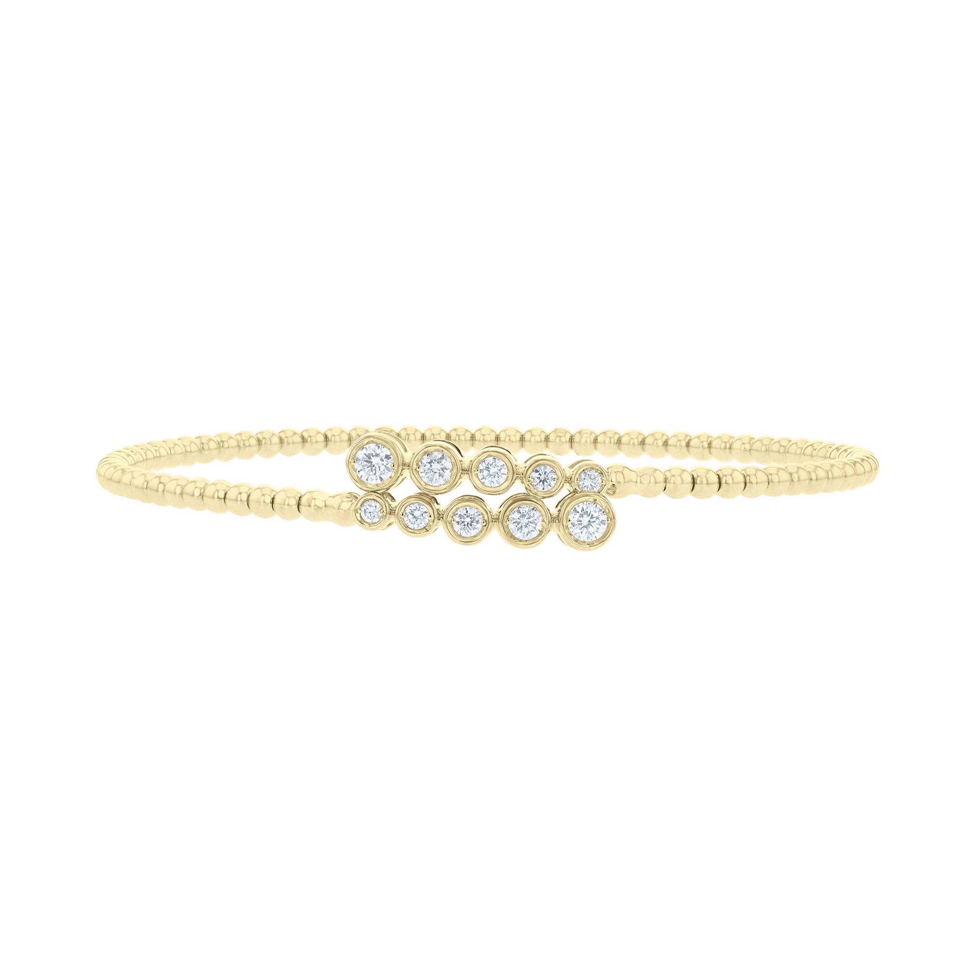 Bypass Bezel Diamond Bangle Bracelet