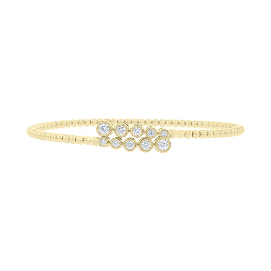 Bypass Bezel Diamond Bangle Bracelet