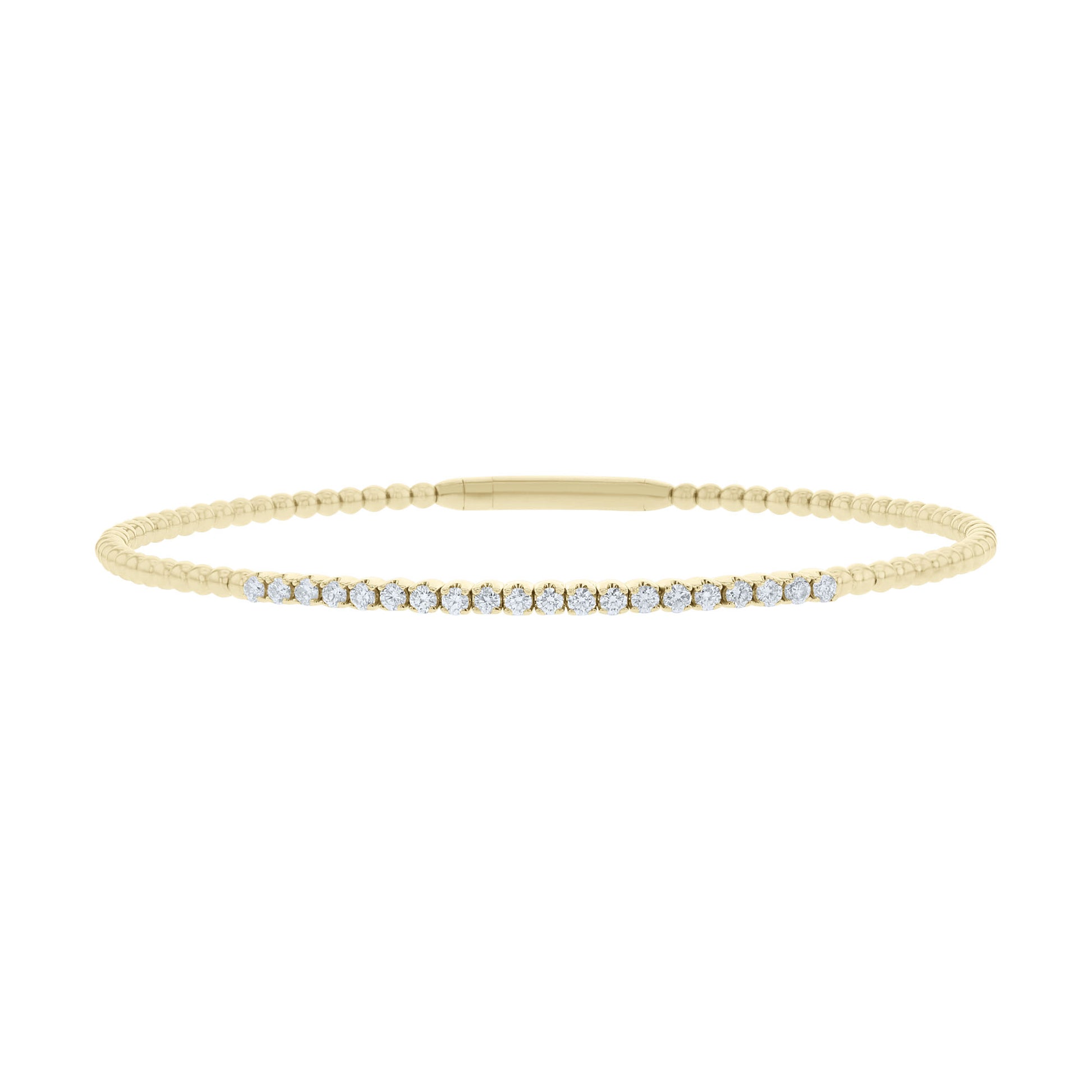 Balanced Beaded Diamond Bangle Bracelet