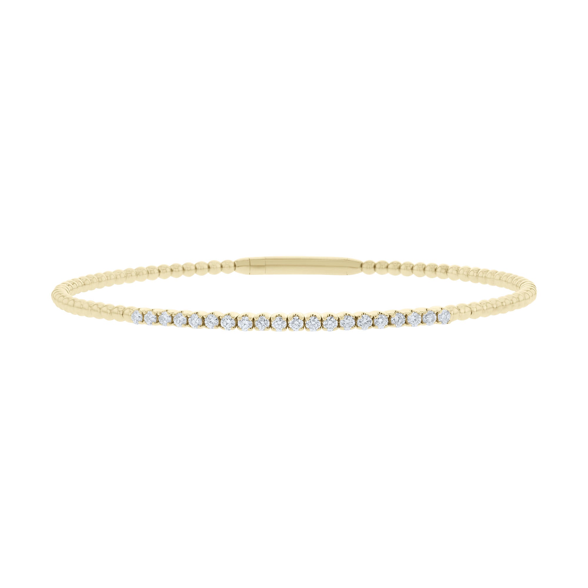 Balanced Beaded Diamond Bangle Bracelet