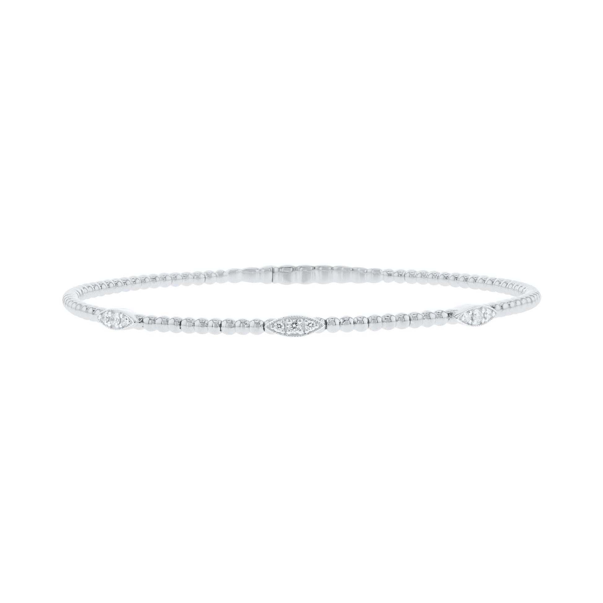 Elemental Eyelet Diamond Bangle Bracelet