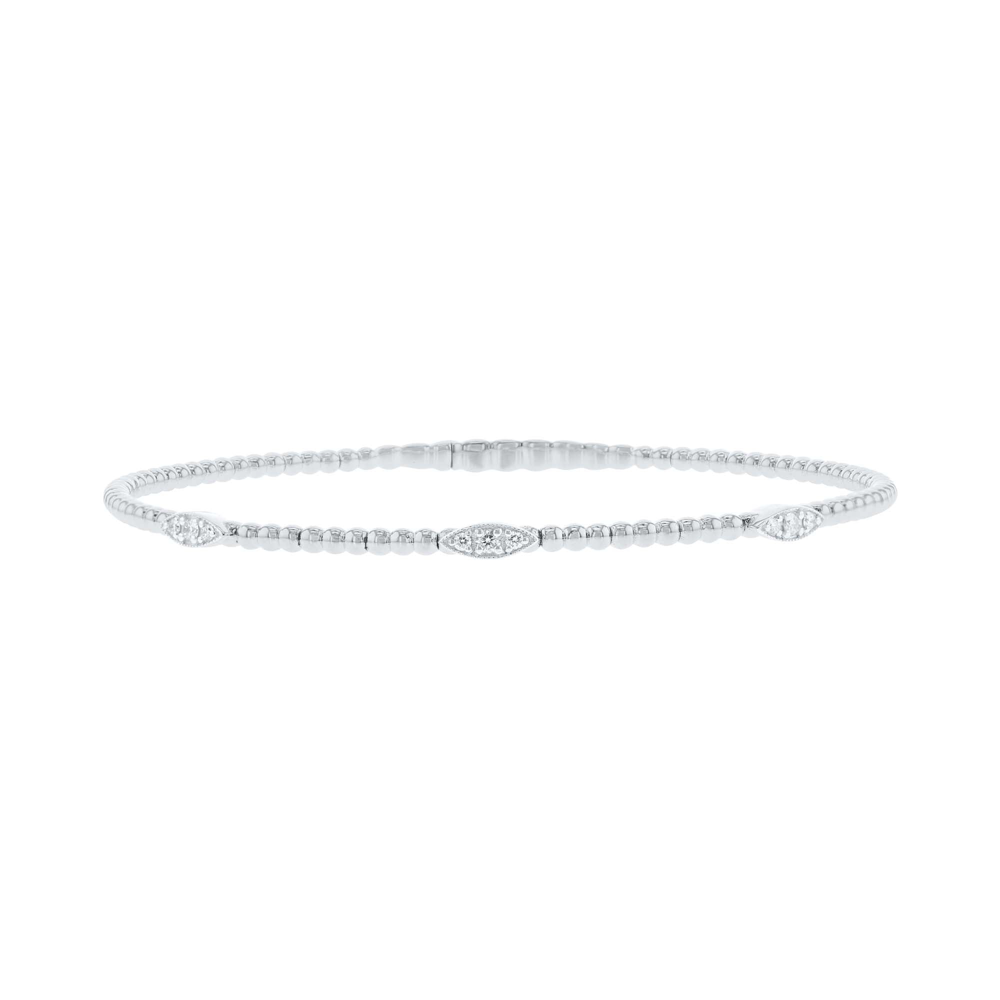 Elemental Eyelet Diamond Bangle Bracelet