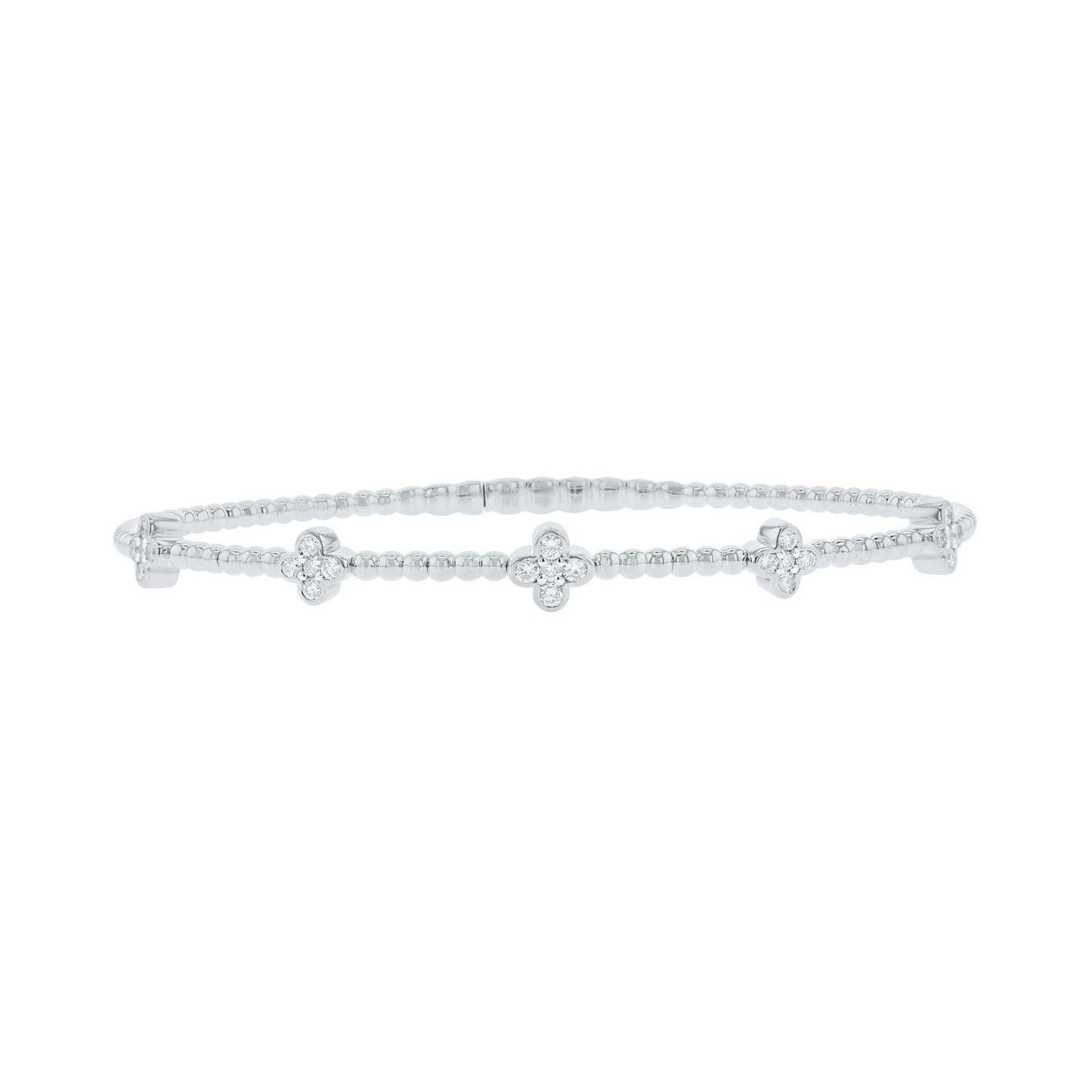 Charismatic Clover Diamond Bangle Bracelet