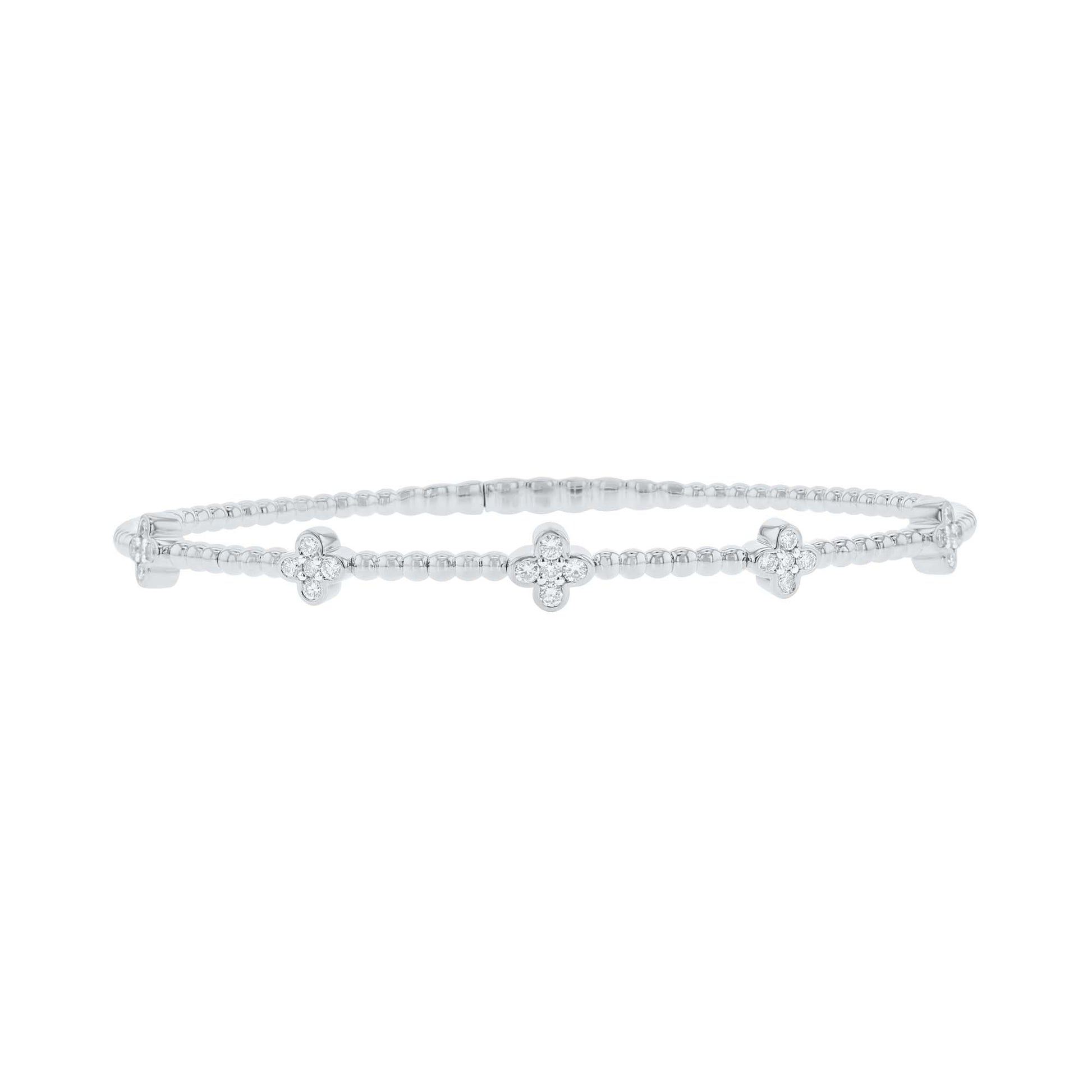 Charismatic Clover Diamond Bangle Bracelet