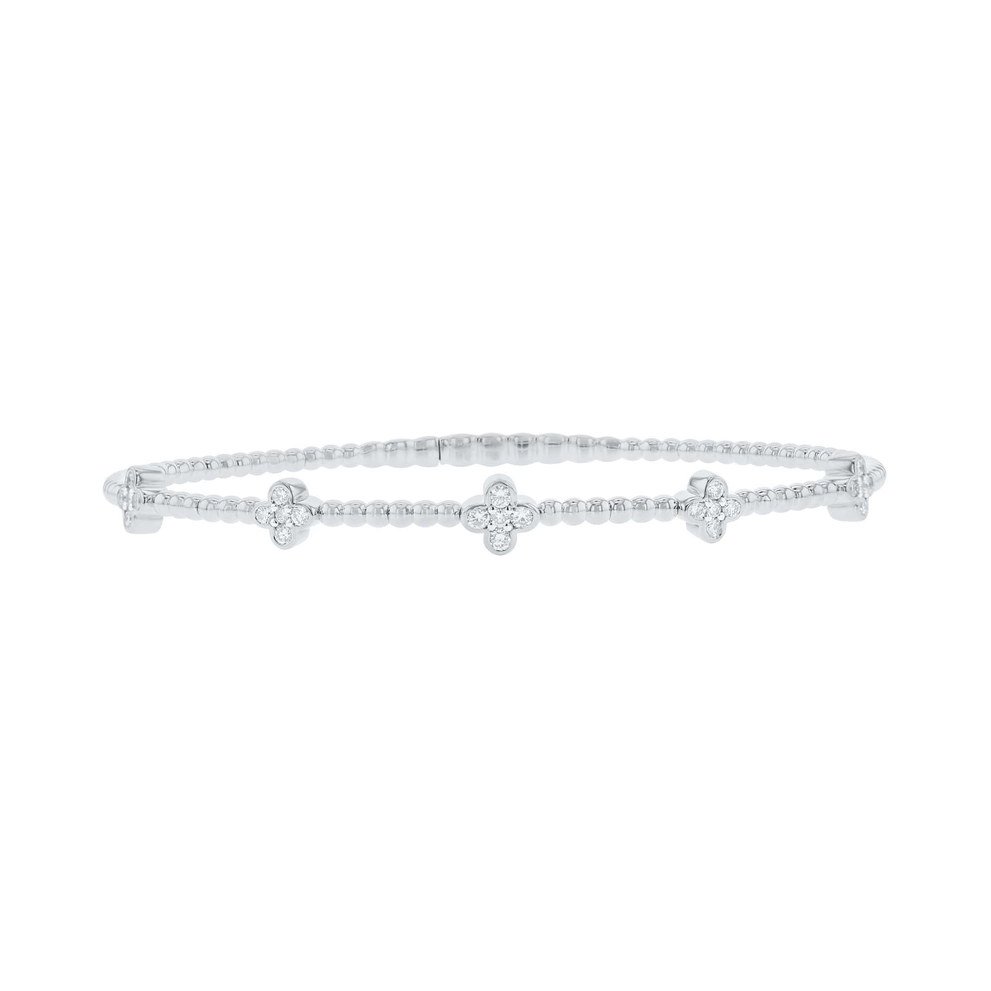 Charismatic Clover Diamond Bangle Bracelet