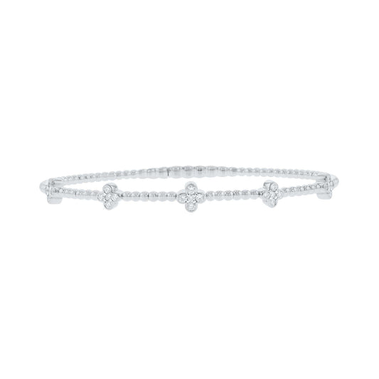 Charismatic Clover Diamond Bangle Bracelet