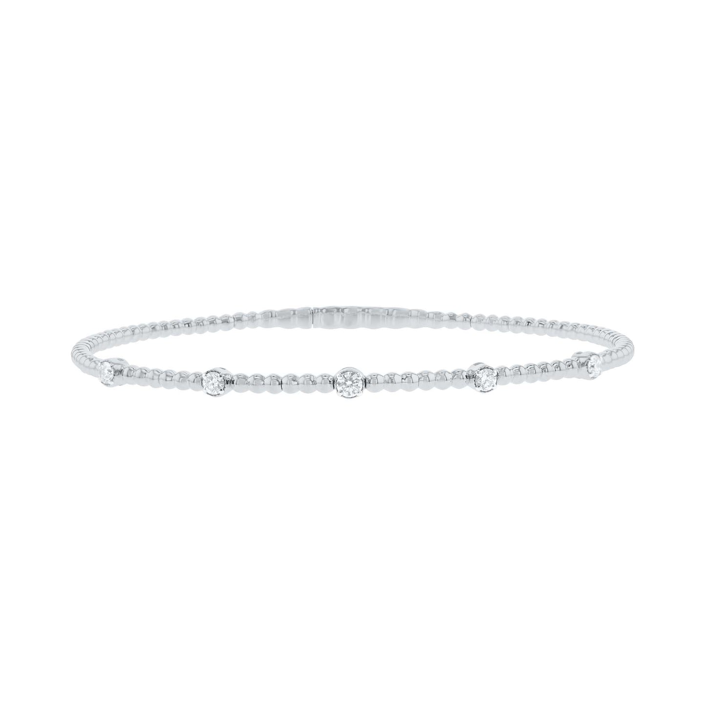 Seductive Station Diamond Bangle Bracelet