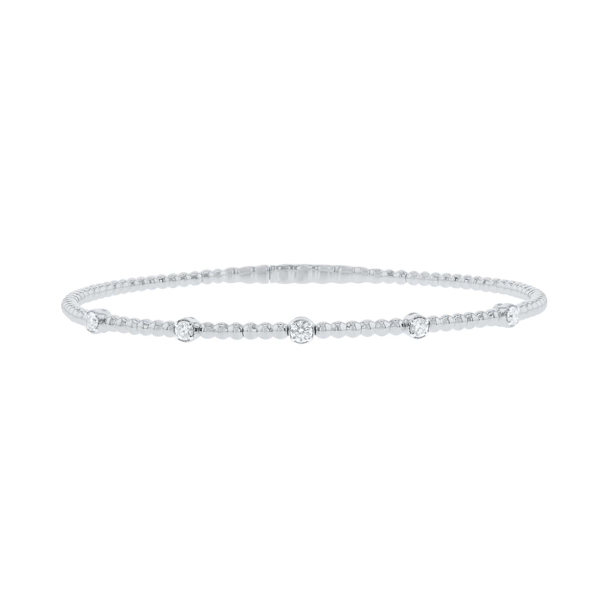 Seductive Station Diamond Bangle Bracelet