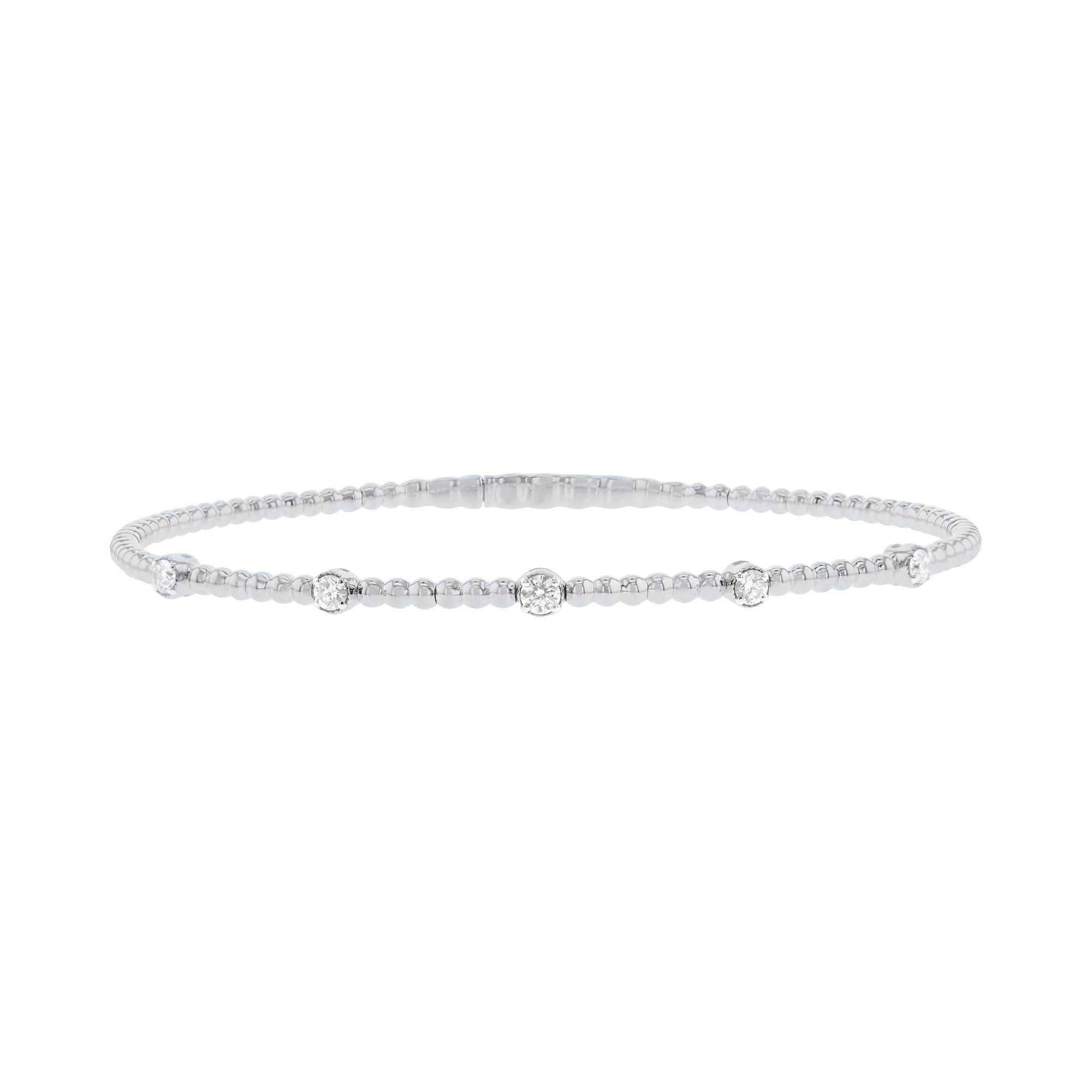 Seductive Station Diamond Bangle Bracelet
