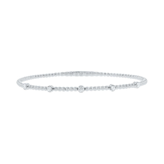 Seductive Station Diamond Bangle Bracelet