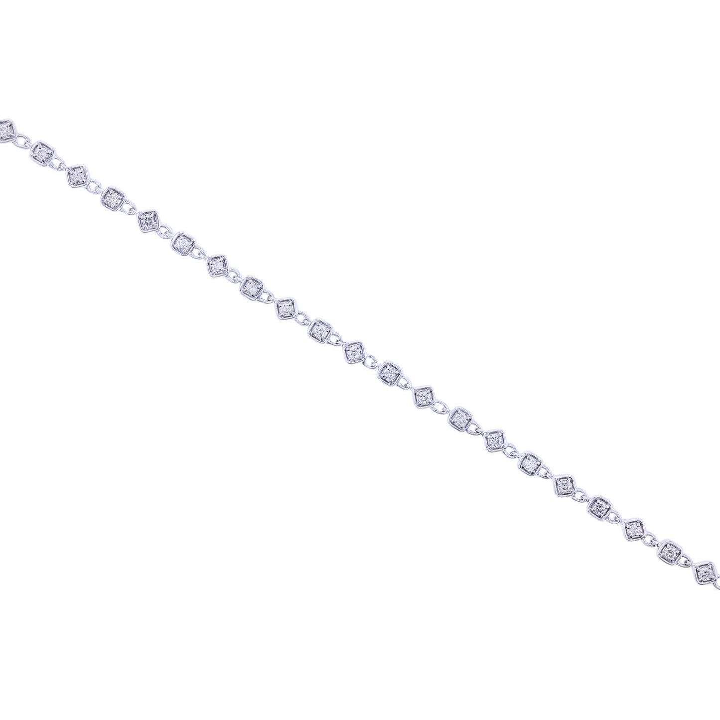 Silver Gallant Geometric Diamond Bracelet