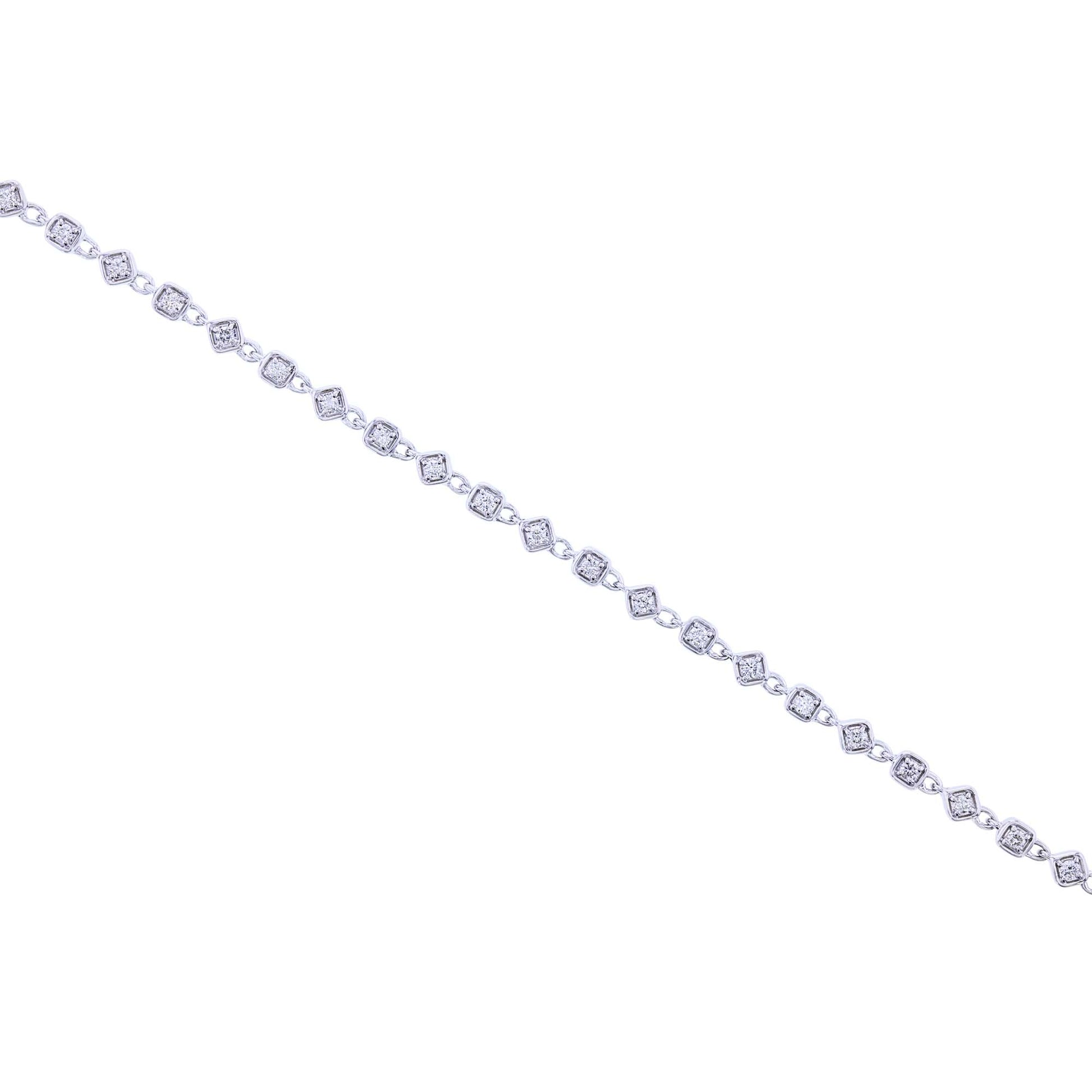 Silver Gallant Geometric Diamond Bracelet