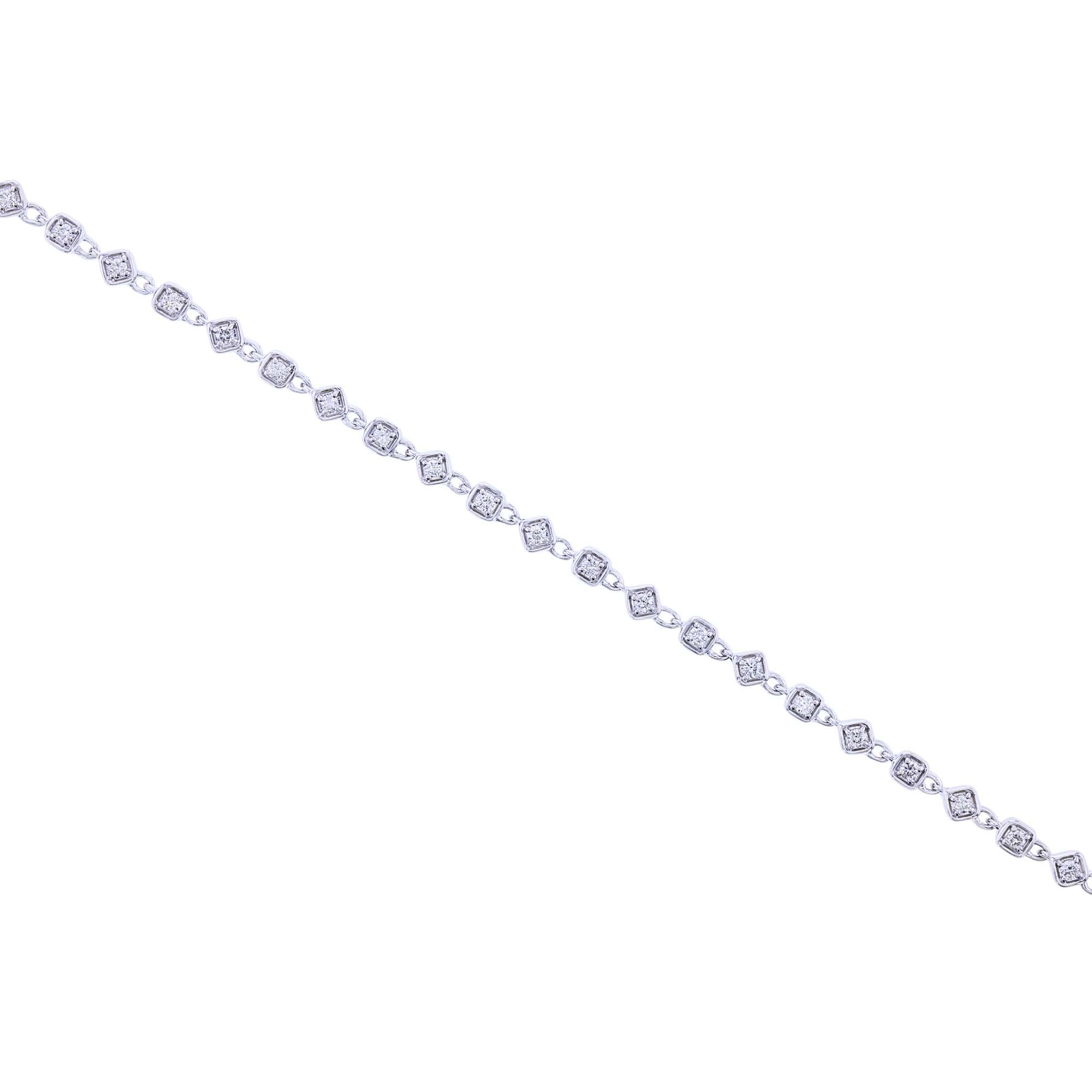Silver Gallant Geometric Diamond Bracelet