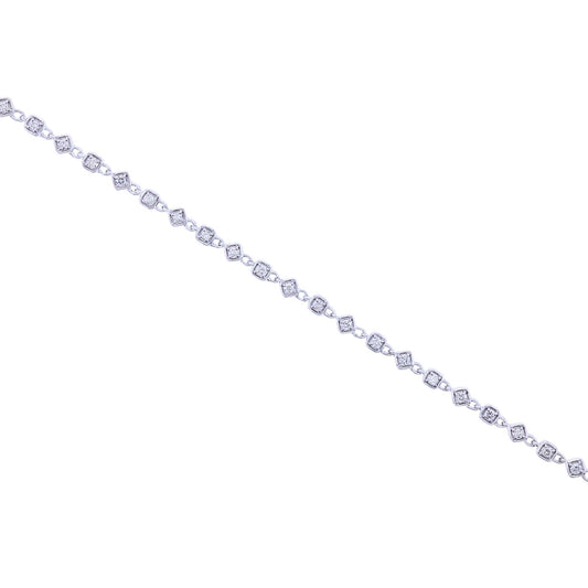 Silver Gallant Geometric Diamond Bracelet