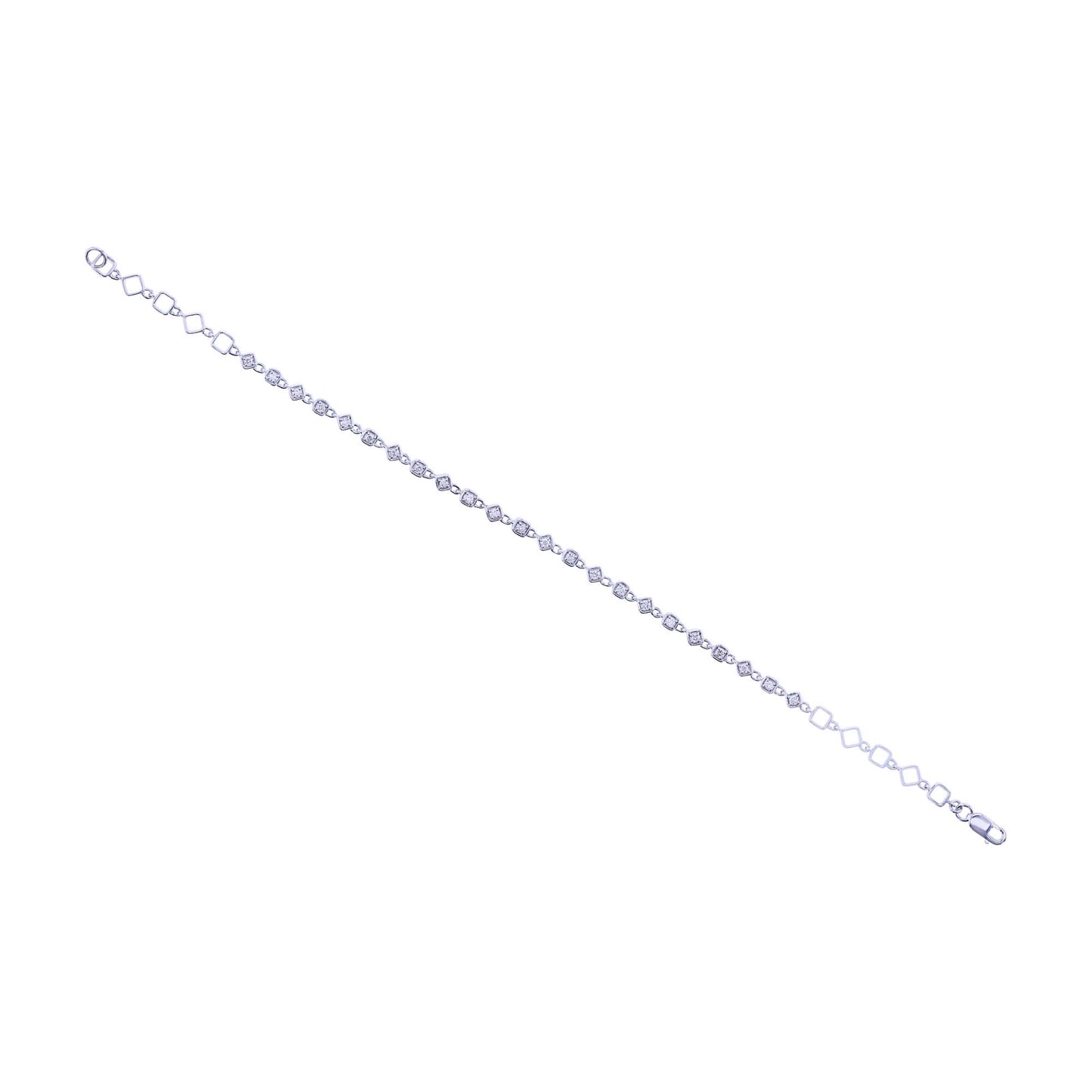 Silver Gallant Geometric Diamond Bracelet